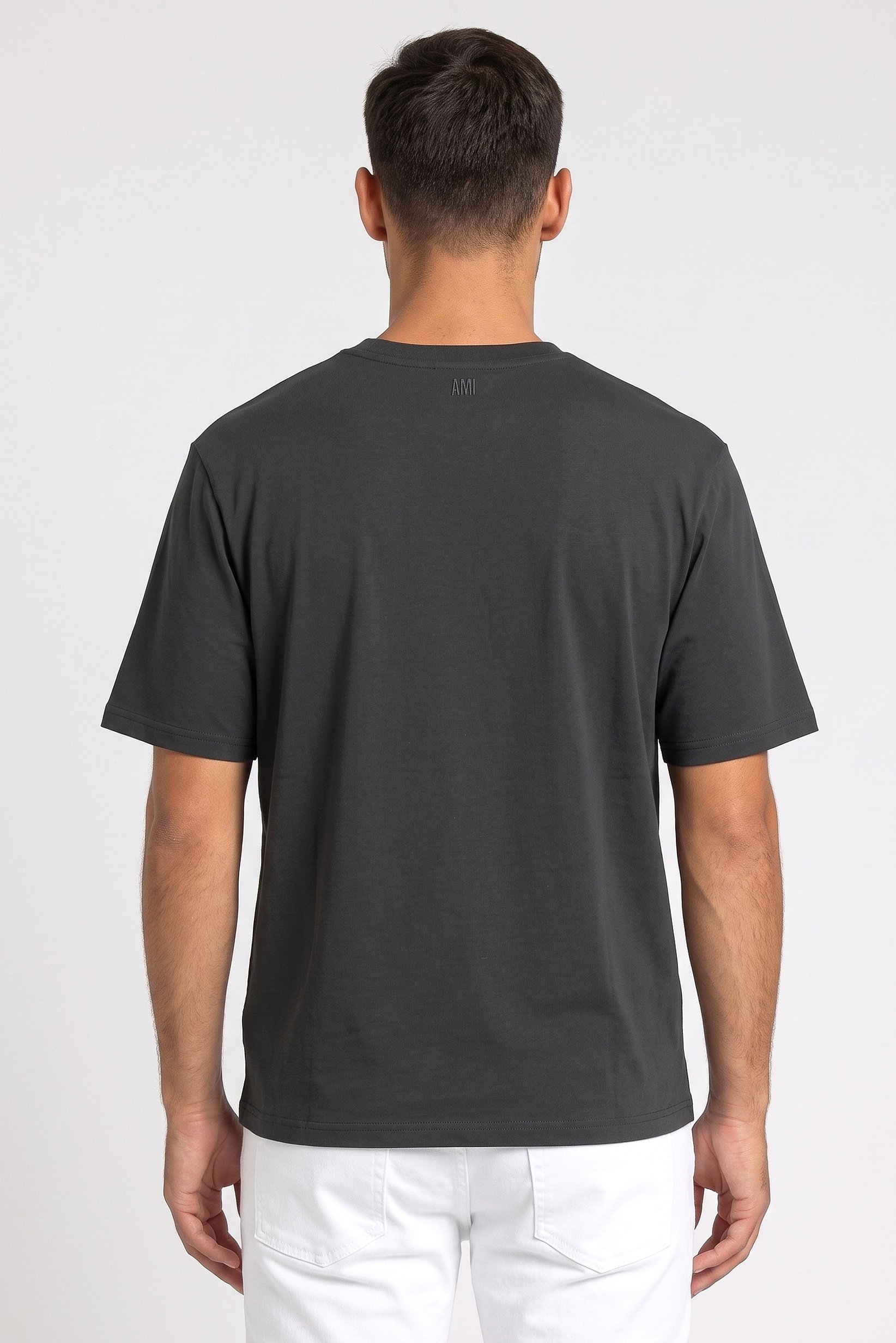 Men Crew Neck Short Sleeve Plain T-shirt, Dark Green
