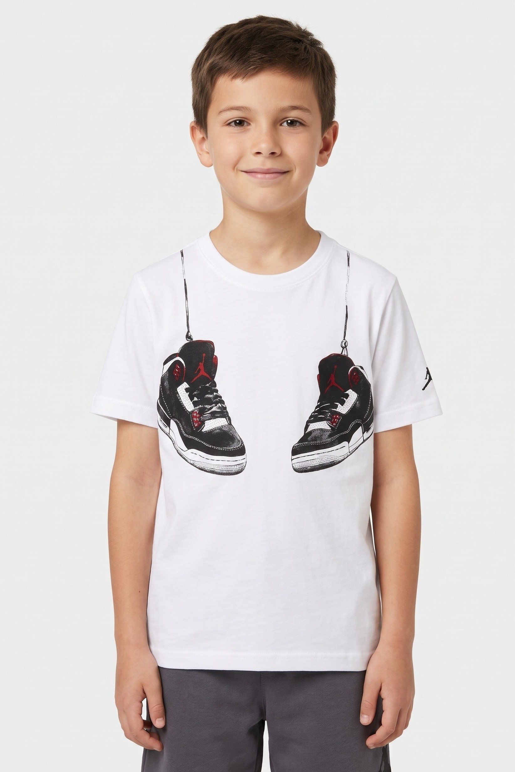 Kids Boy Sportswear Fit Short Sleeve Outdoor T-Shirt, White