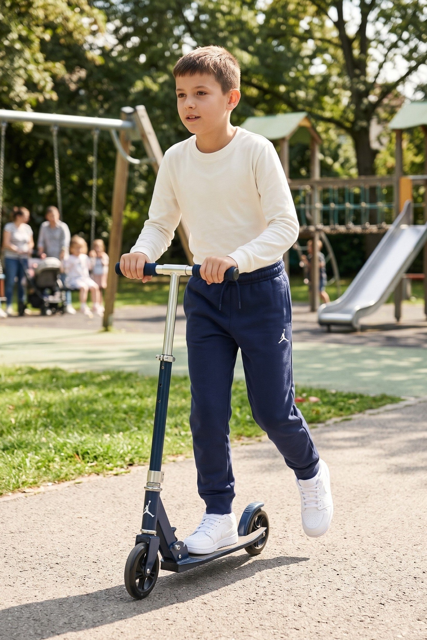 Kids Boy Sportswear Fit Outdoor Sweatpants, Navy