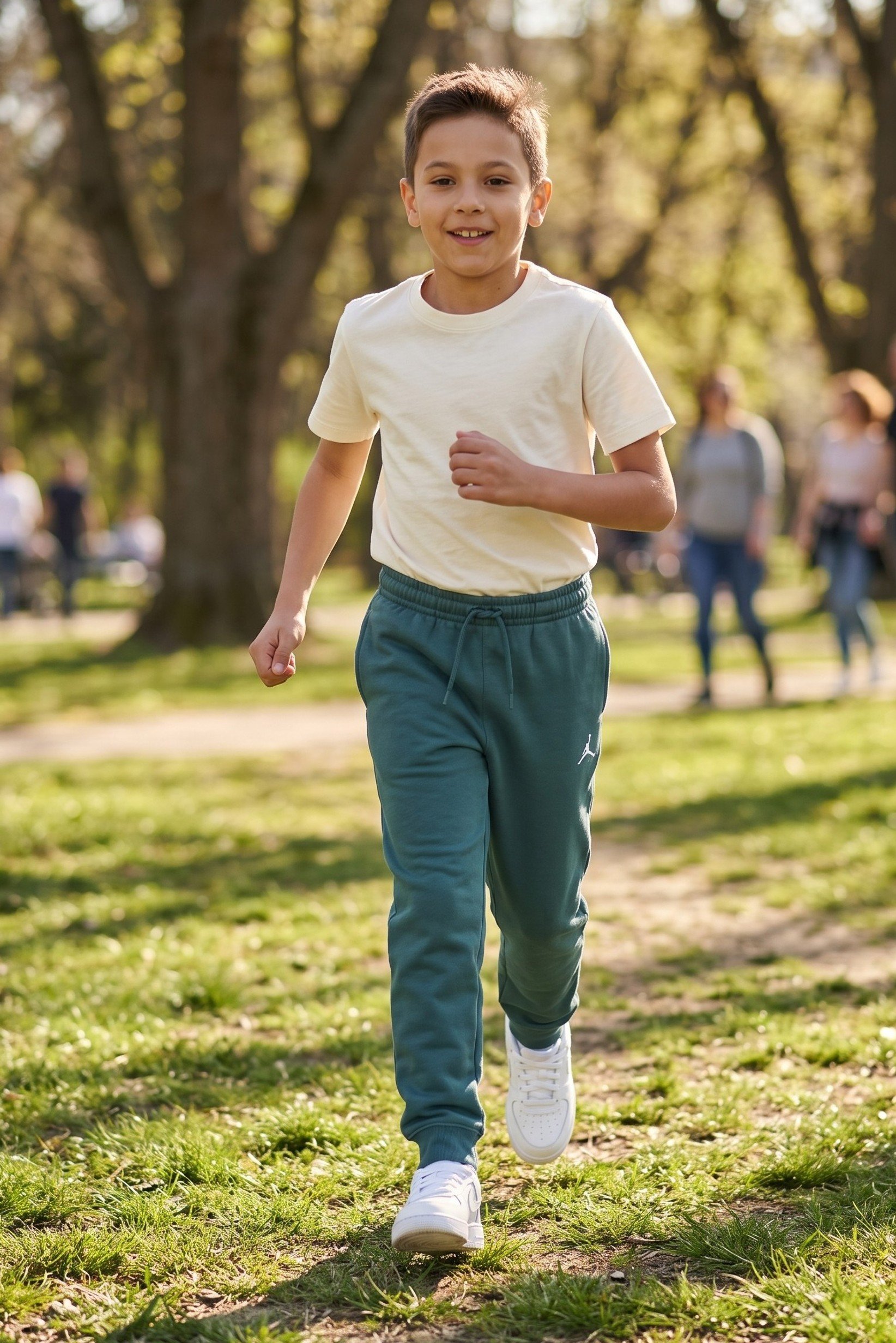 Kids Boy Sportswear Fit Outdoor Sweatpants, Teal Green
