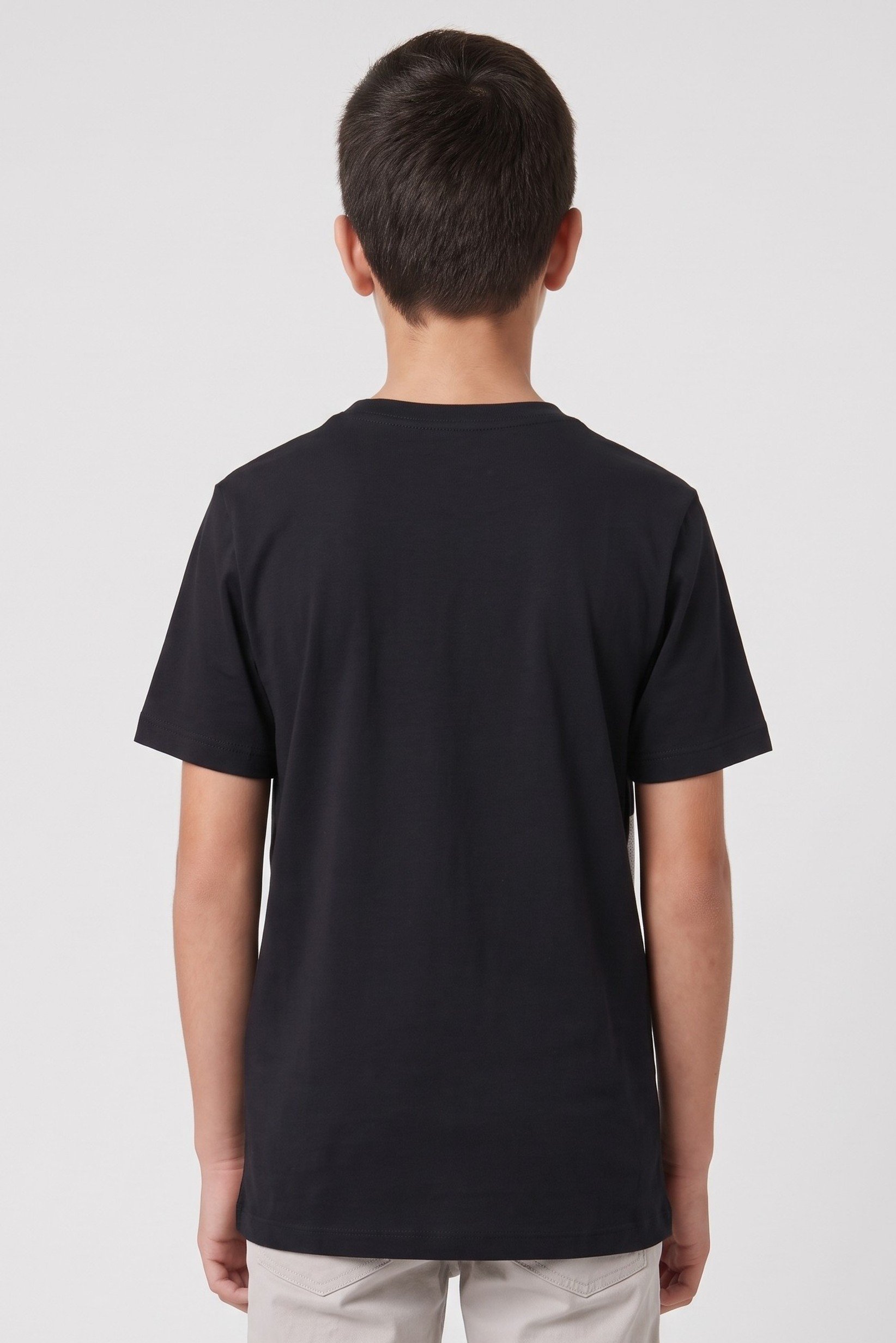 Kids Boy Sportswear Fit Short Sleeve Outdoor T-Shirt, Black