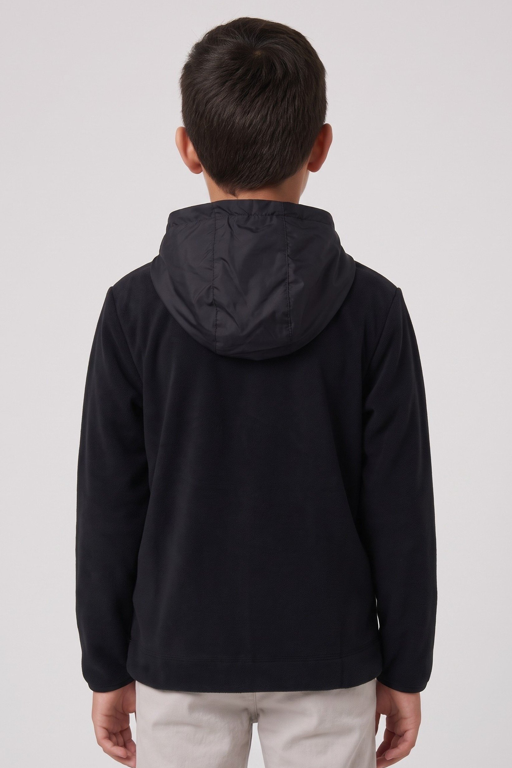 Kids Boy Sportswear Fit Long Sleeve Outdoor Jacket, Black