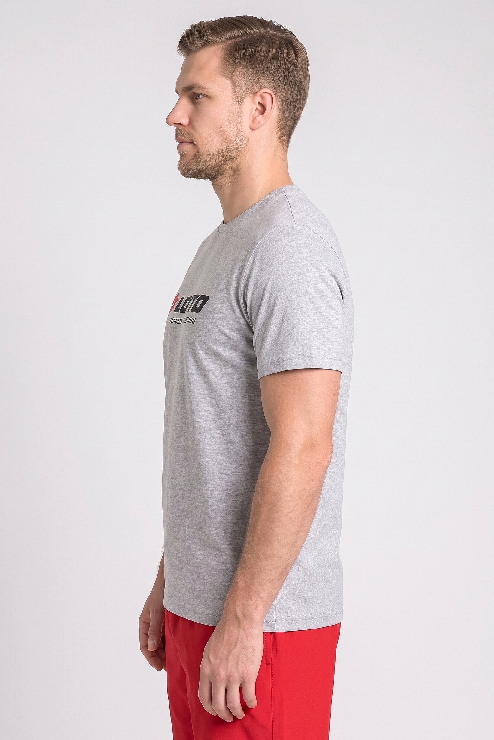 Men Sportswear Fit Short Sleeves Outdoor T-shirt, Grey