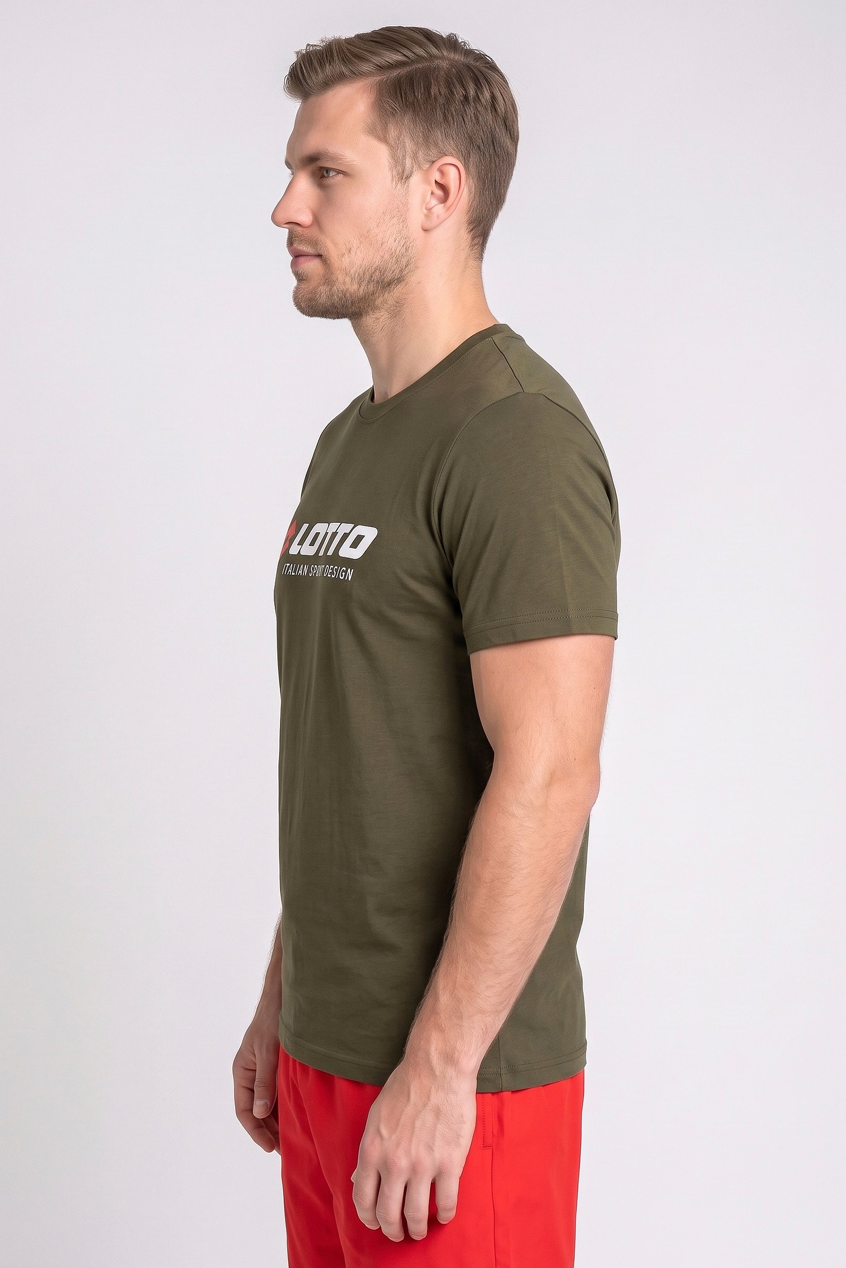 Men Sportswear Fit Short Sleeves Outdoor T-Shirt, Olive