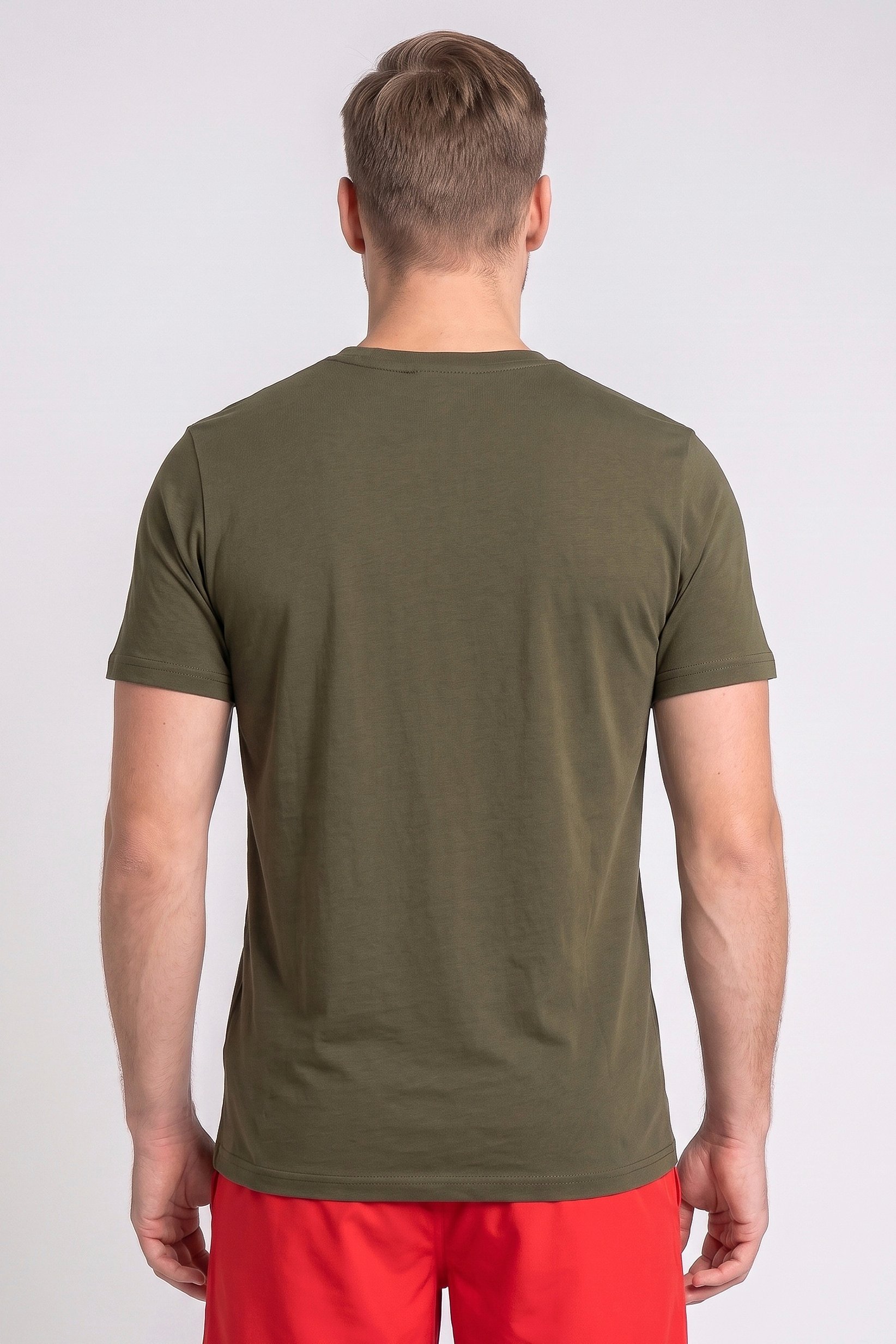 Men Sportswear Fit Short Sleeves Outdoor T-Shirt, Olive