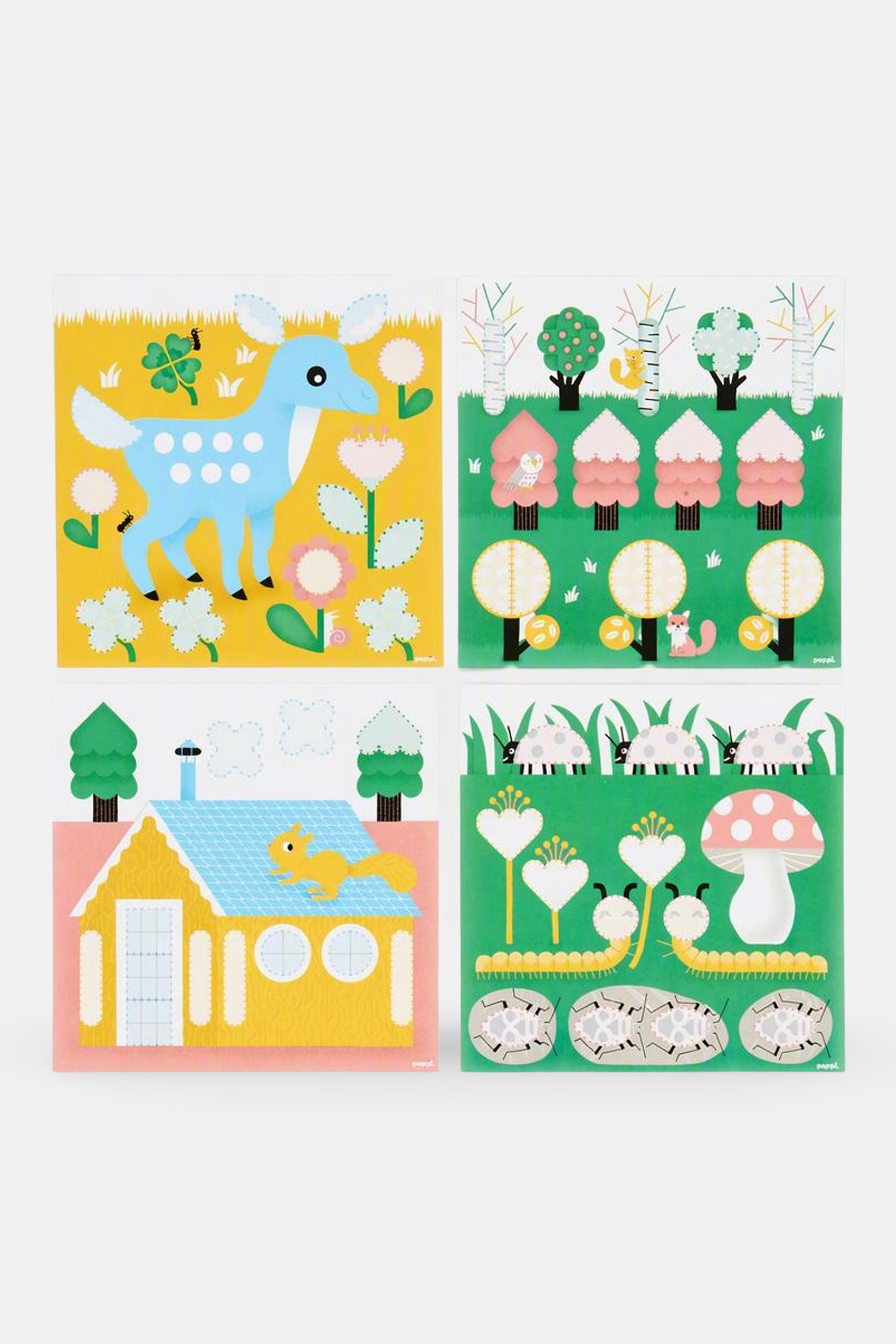 Poppik Forest 6 Cards And 96 Stickers
