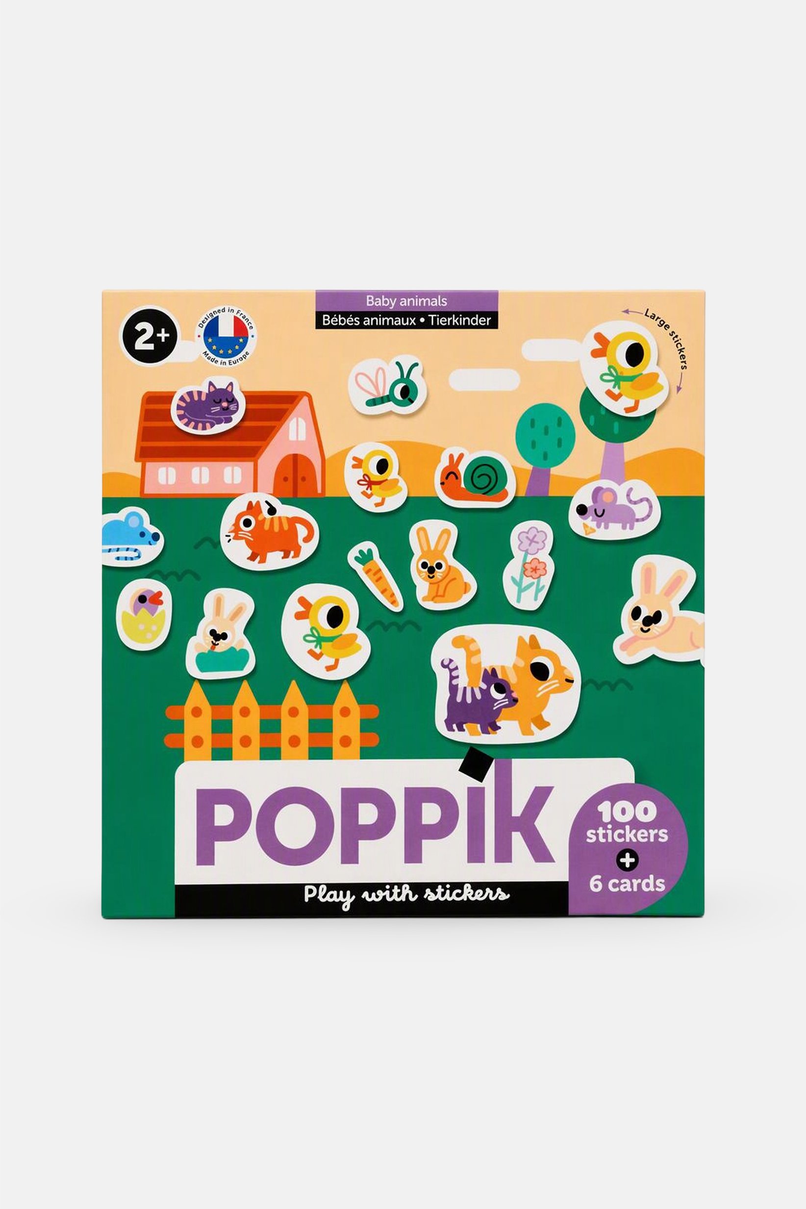 Poppik Baby Animal 6 Cards And 100 Stickers