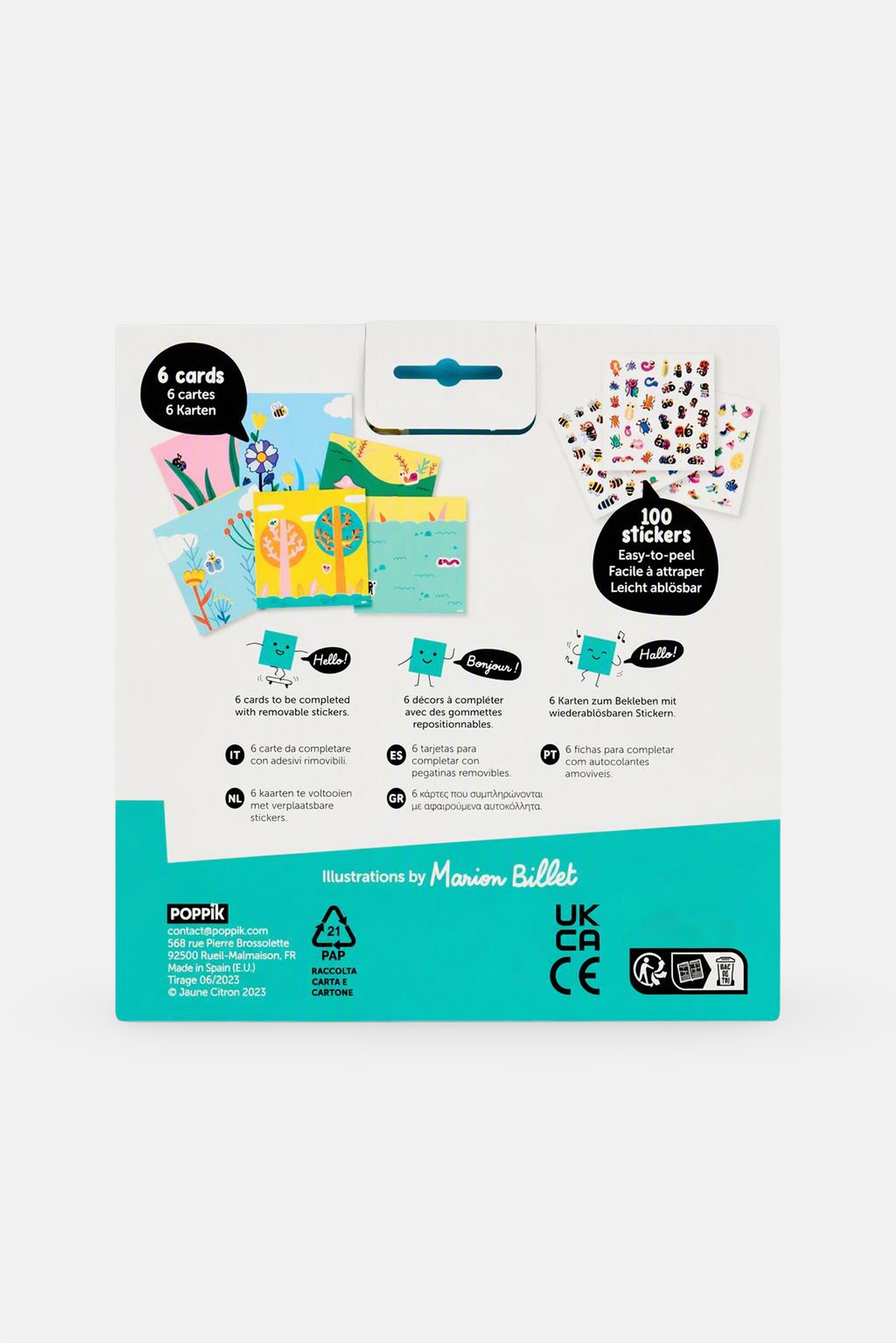 Poppik Little Insects 6 Cards And 100 Stickers
