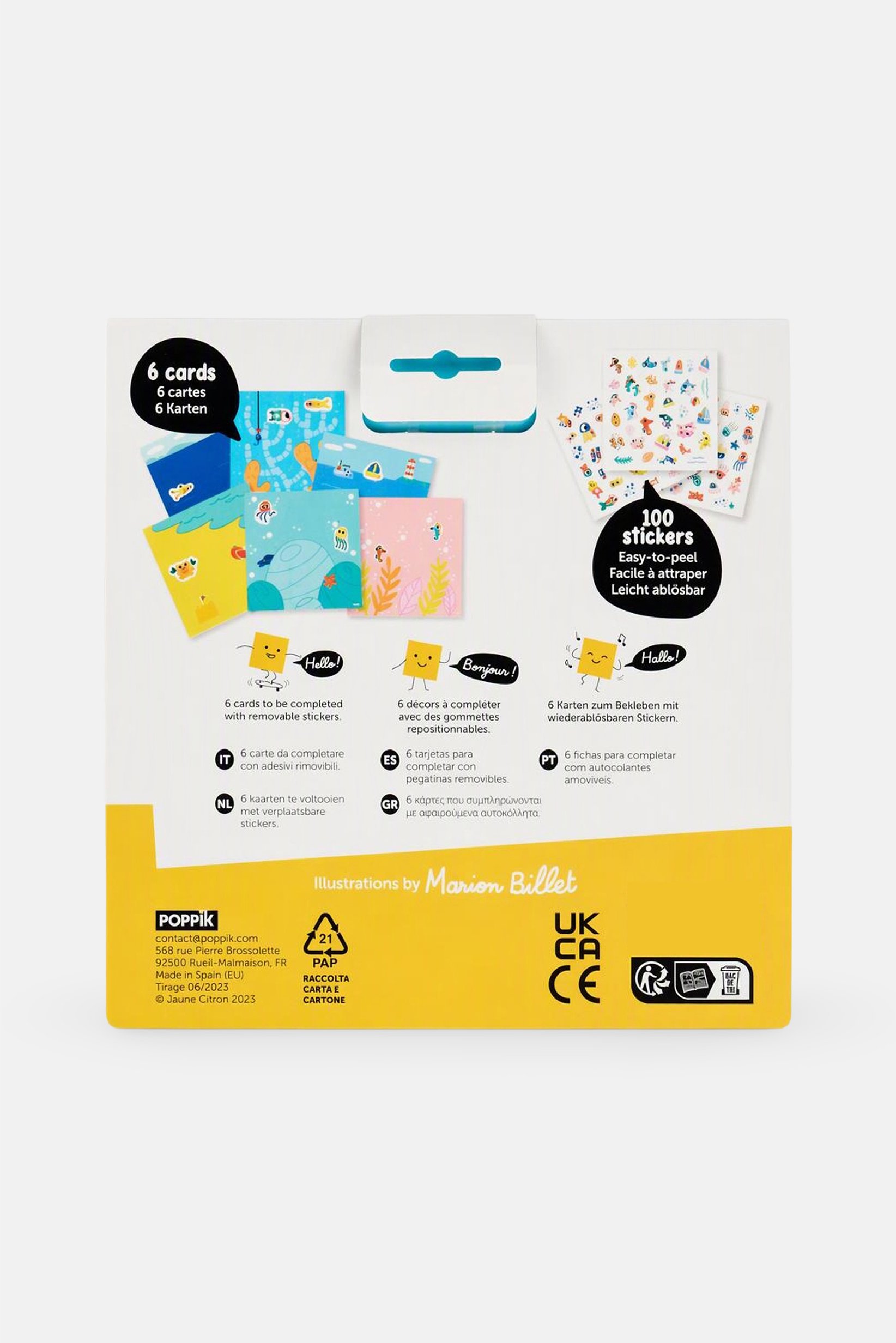 Poppik The Sea 6 Cards And 100 Stickers