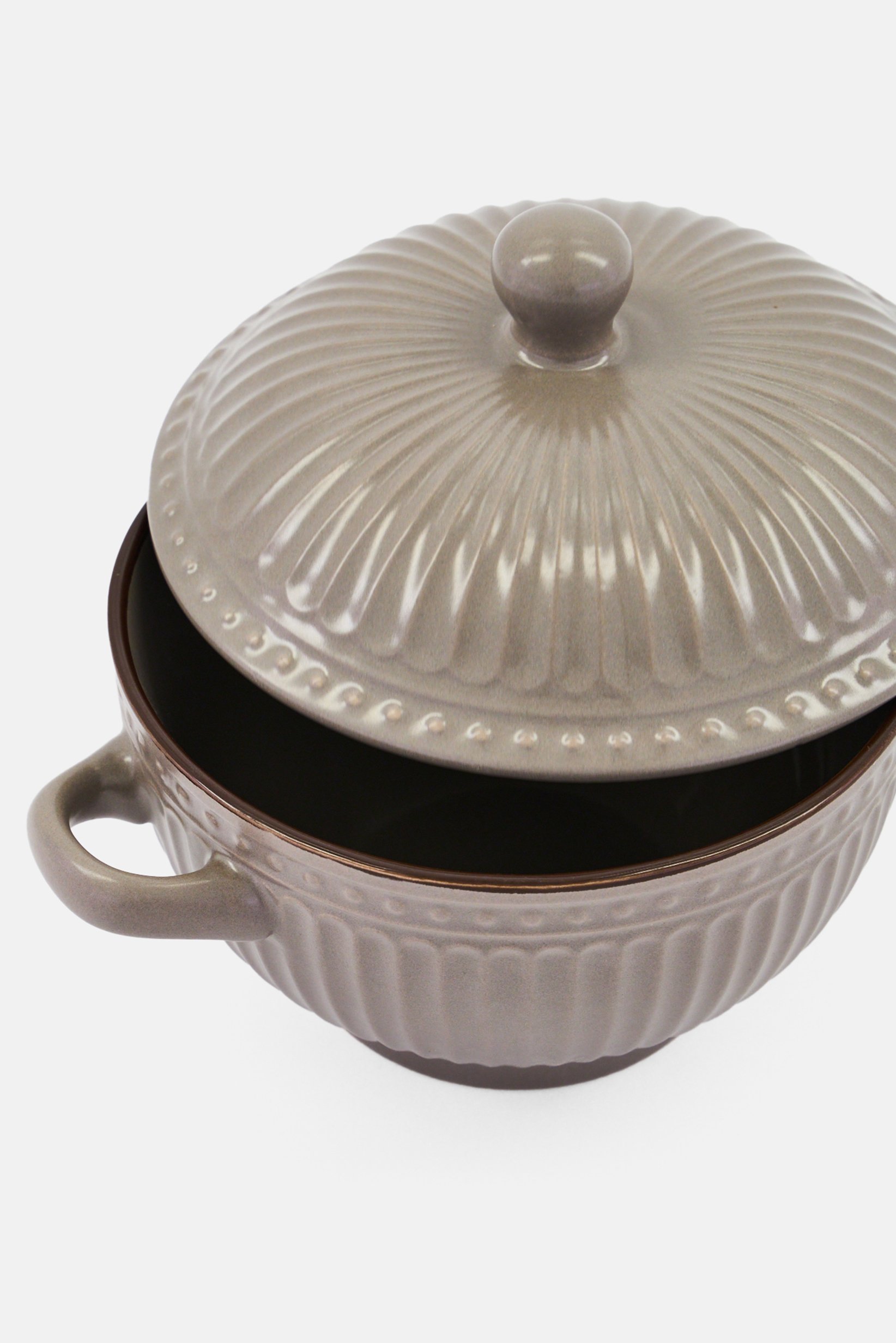 Soup Bowl With Lid, Taupe