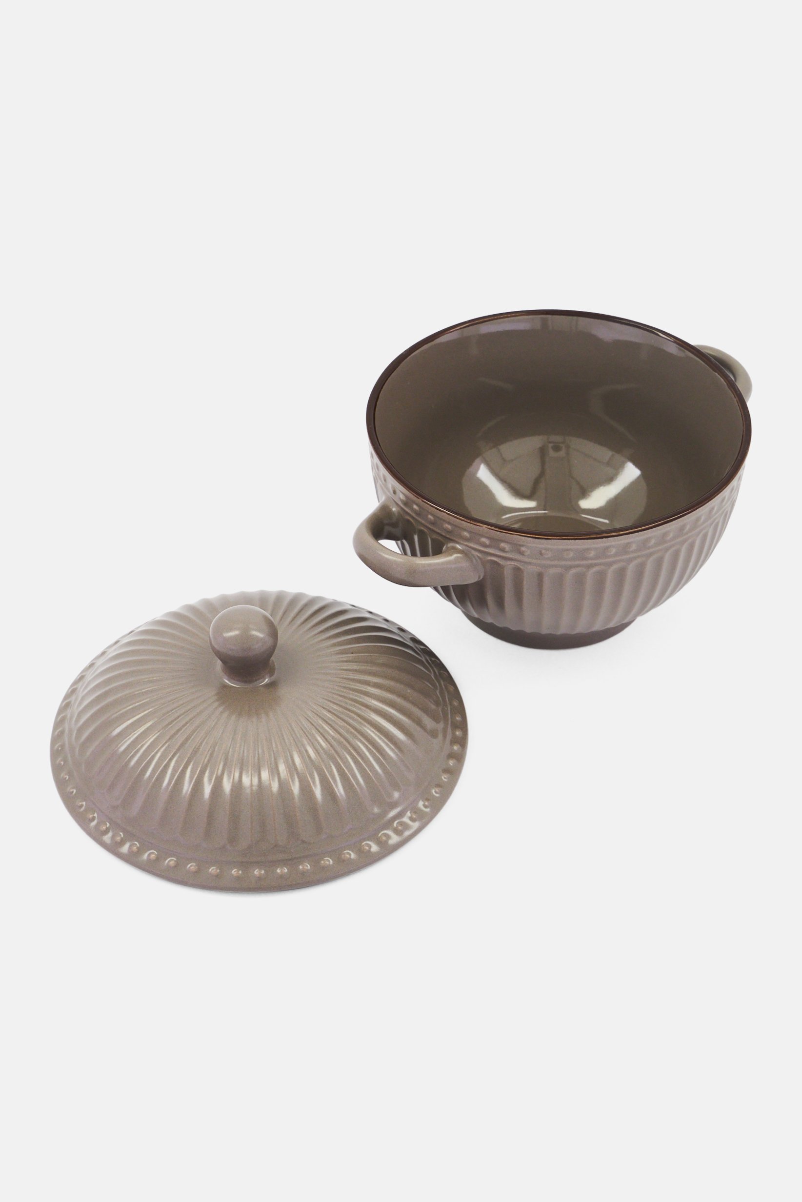 Soup Bowl With Lid, Taupe