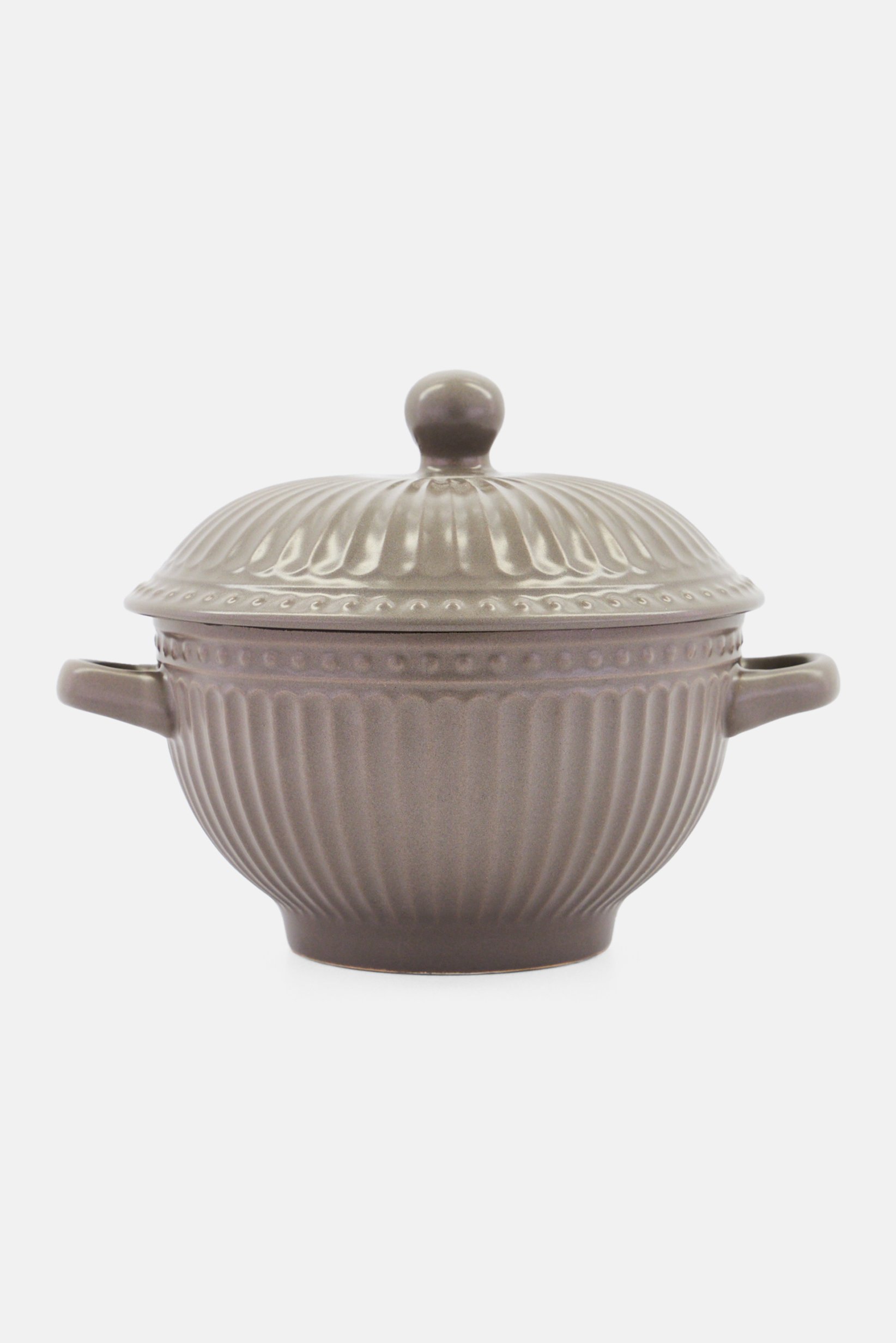 Soup Bowl With Lid, Taupe