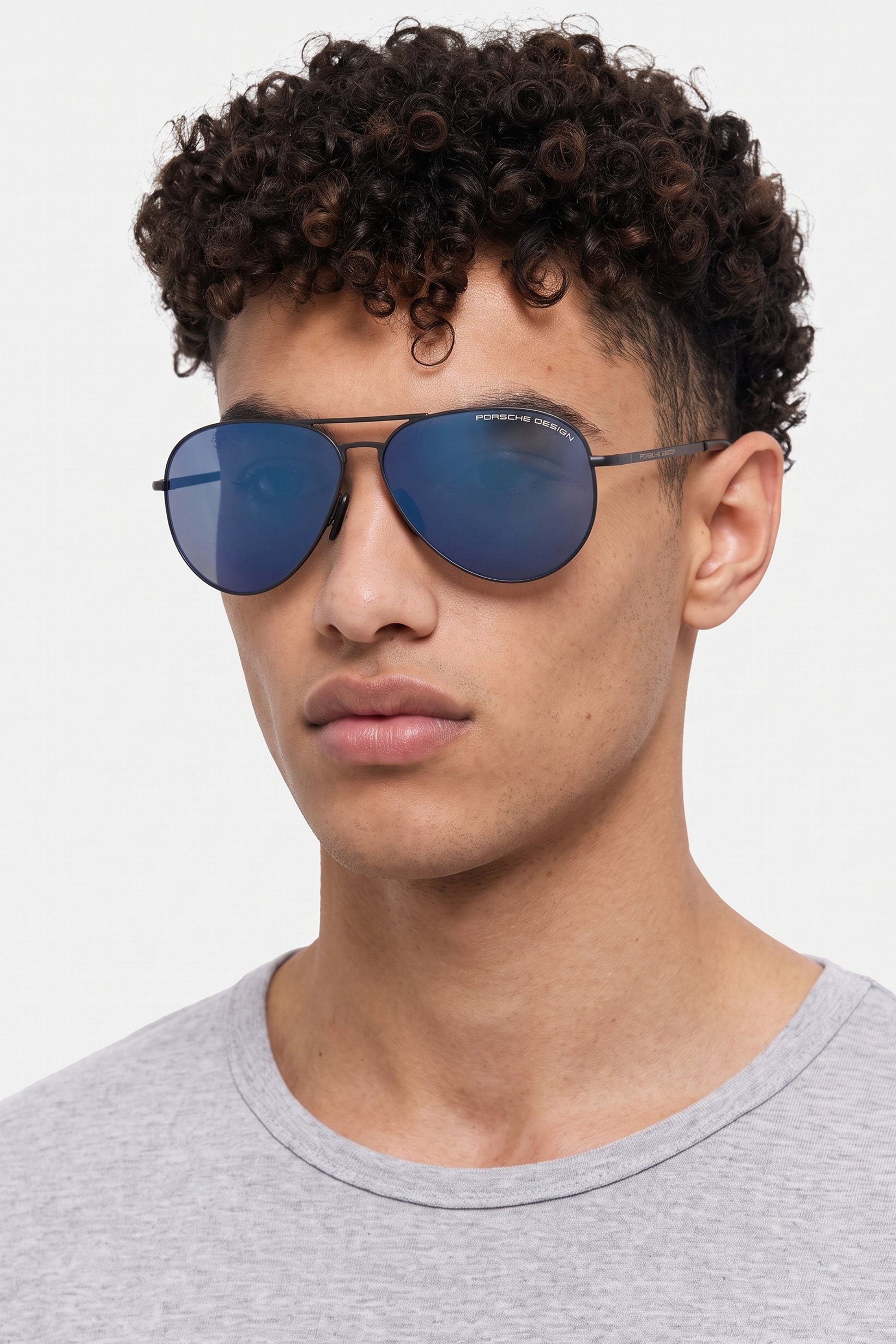 Men P850862P Aviator Sunglasses, Black