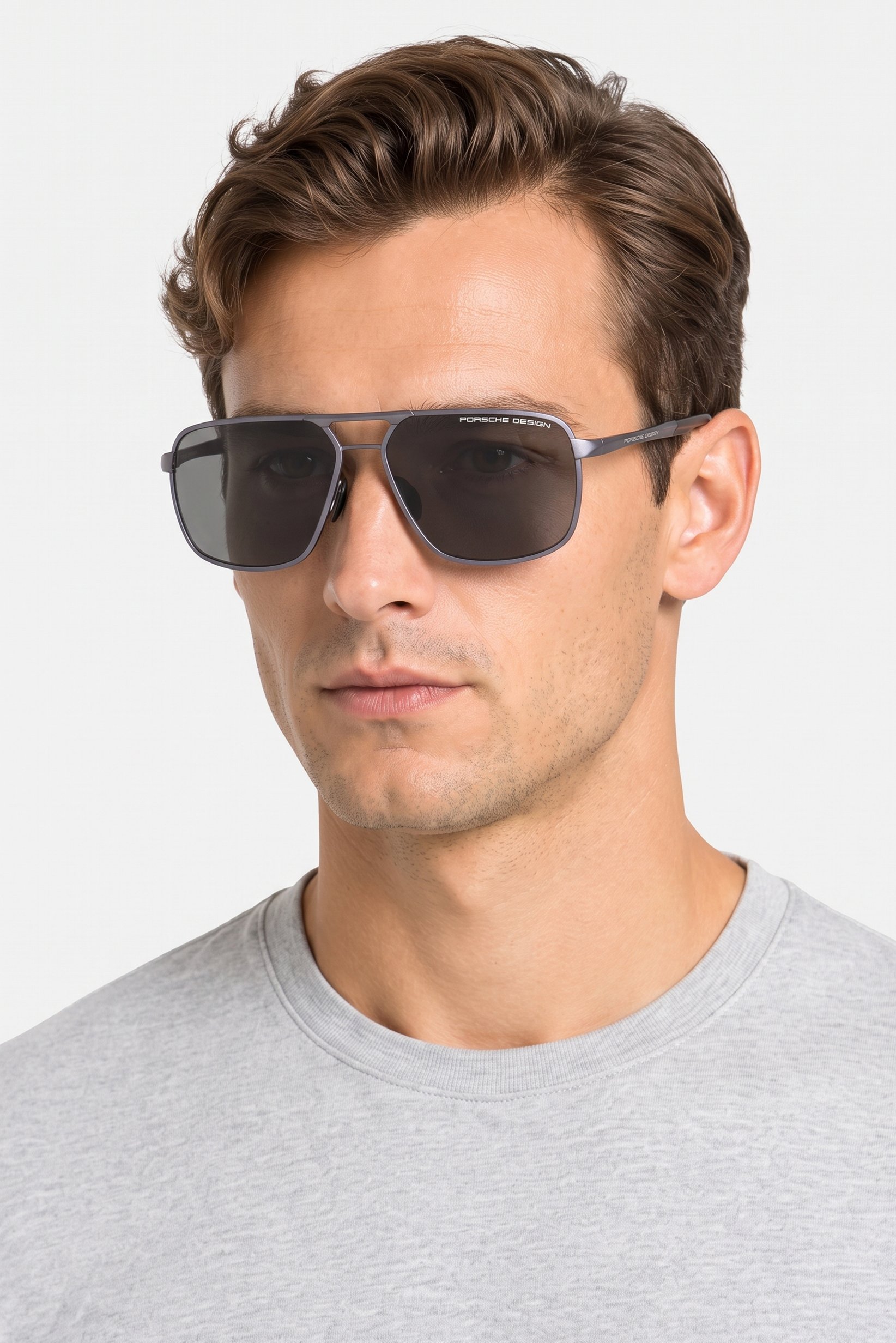Men P8966 D Aviator Sunglasses, Matte Black