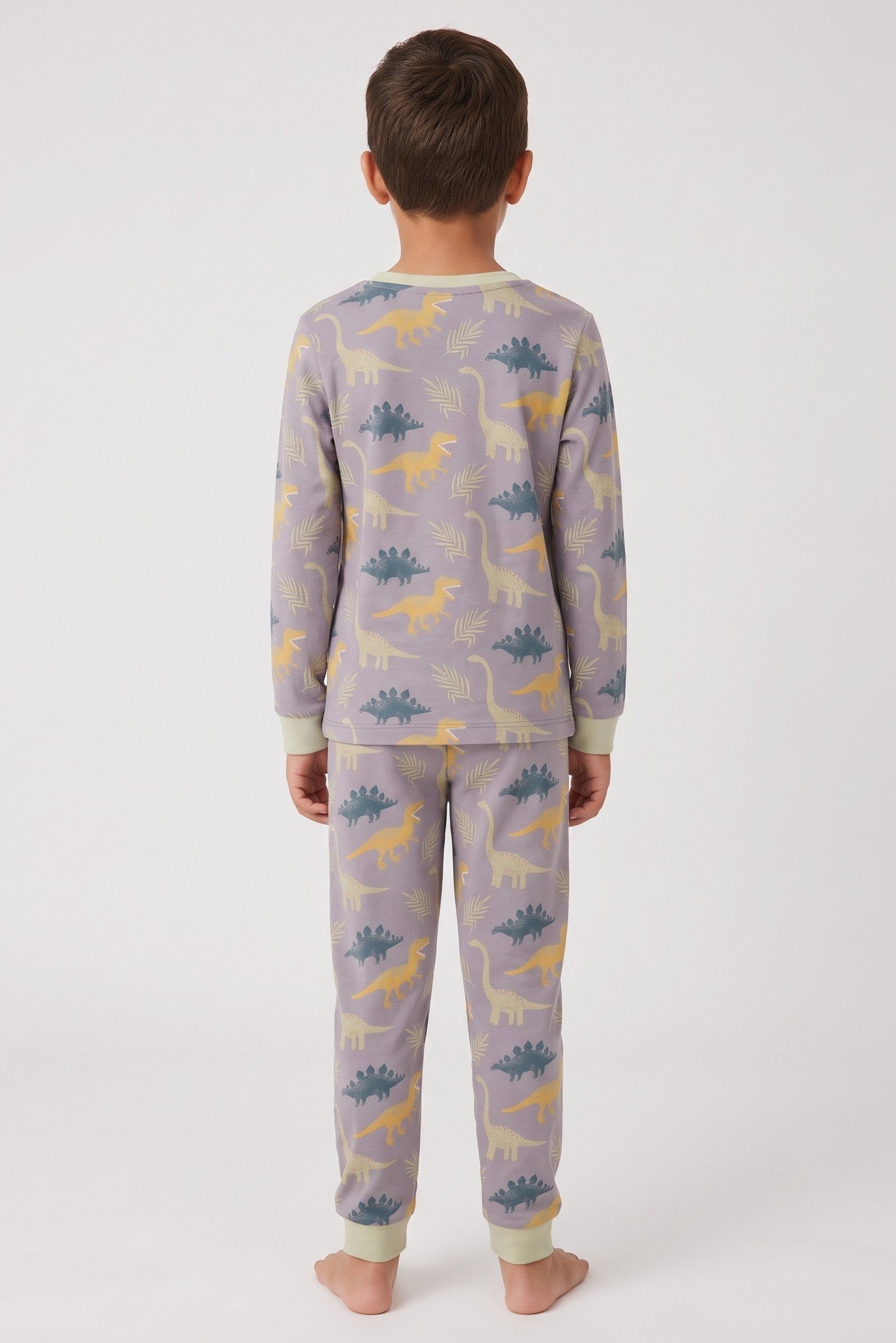 Kids Boy 2 Pieces Long Sleeve Allover Print Top And Bottom Pajama Set, Multicolor