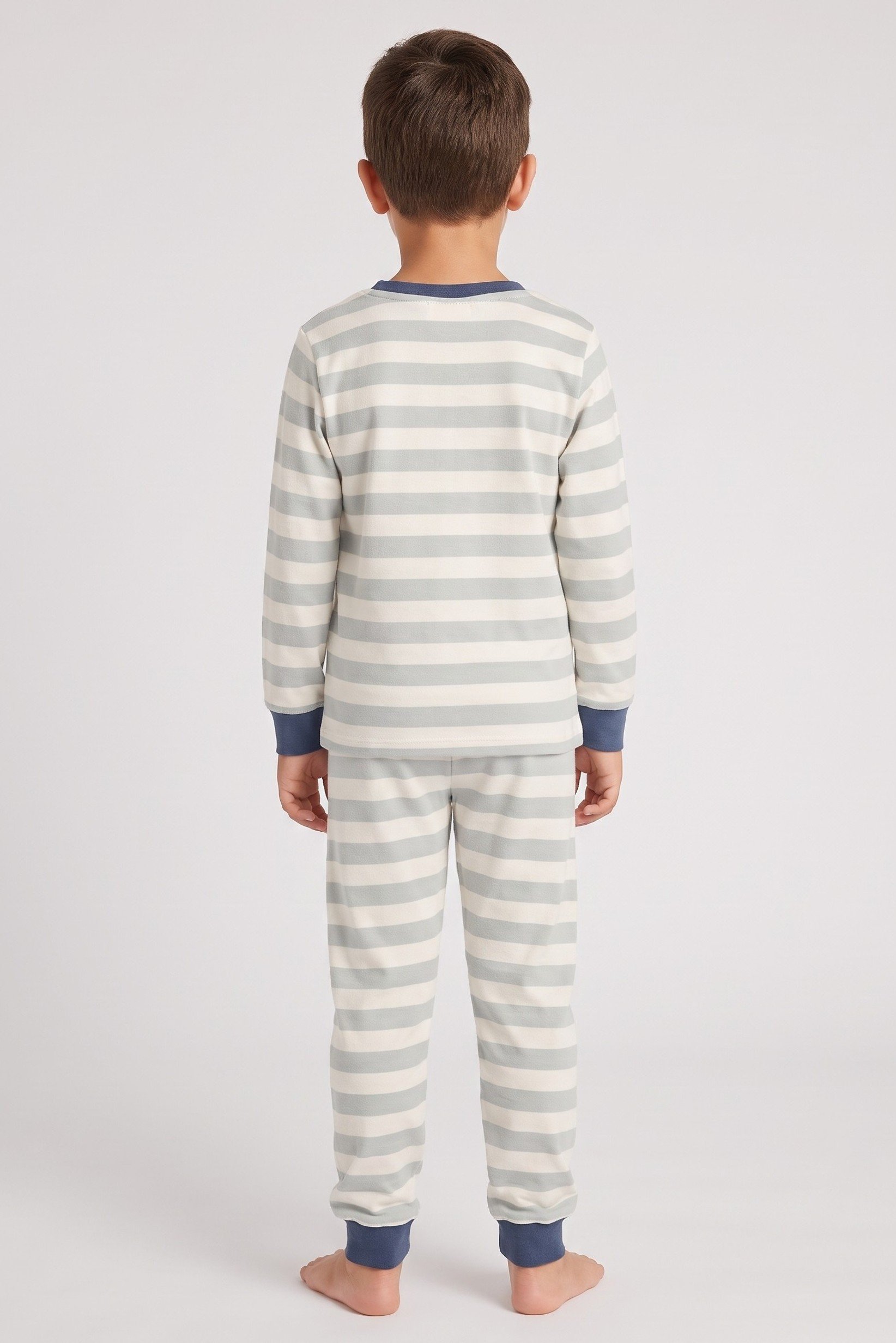 Toddlers Boy 2 Pieces Long Sleeve Stripe Top And Bottom Pajama Set, Multicolor