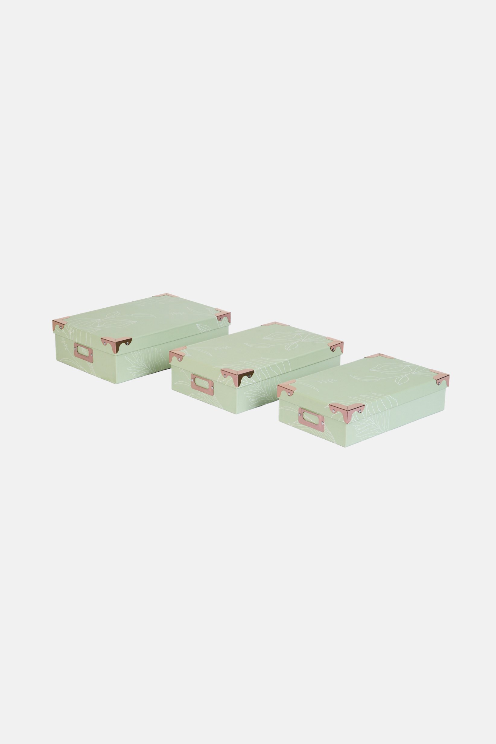3 Pcs Storage Boxes, Sage