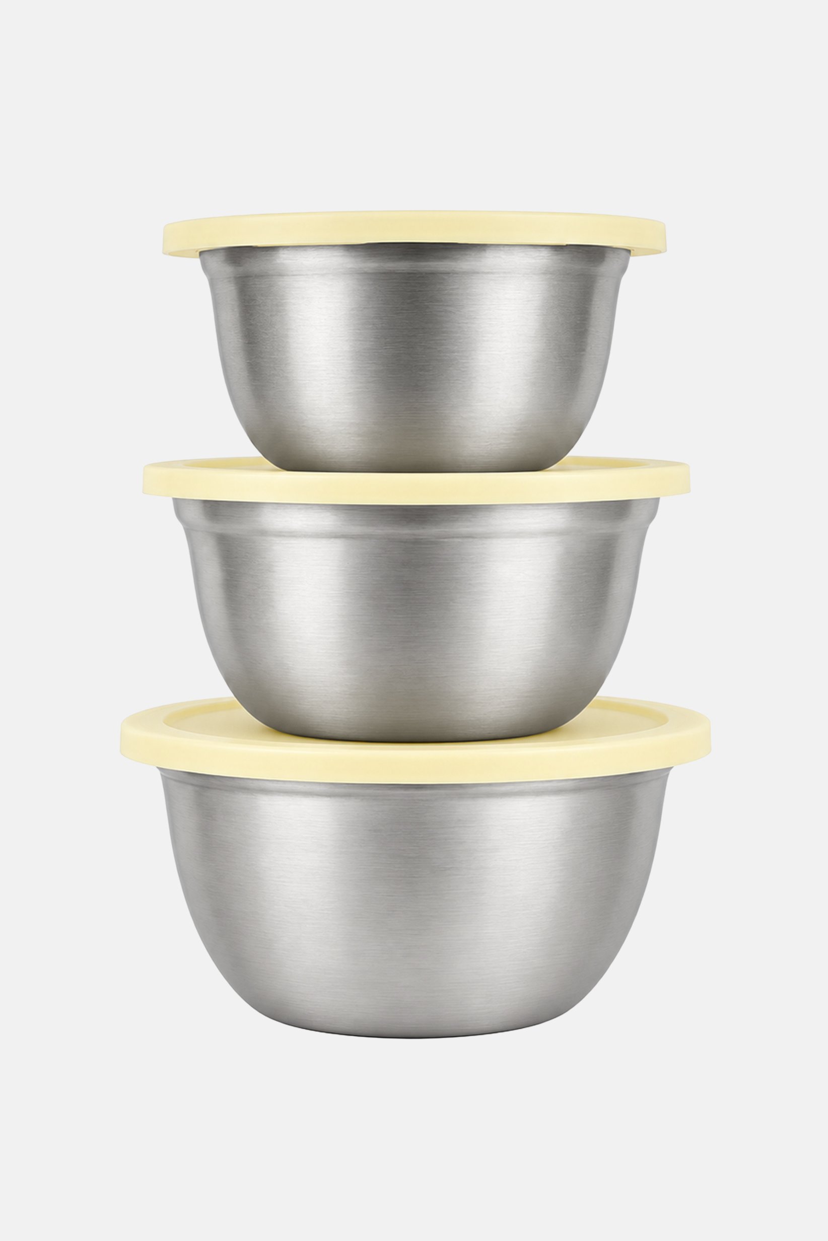 3 Pcs Stainless Bowl Set, Silver