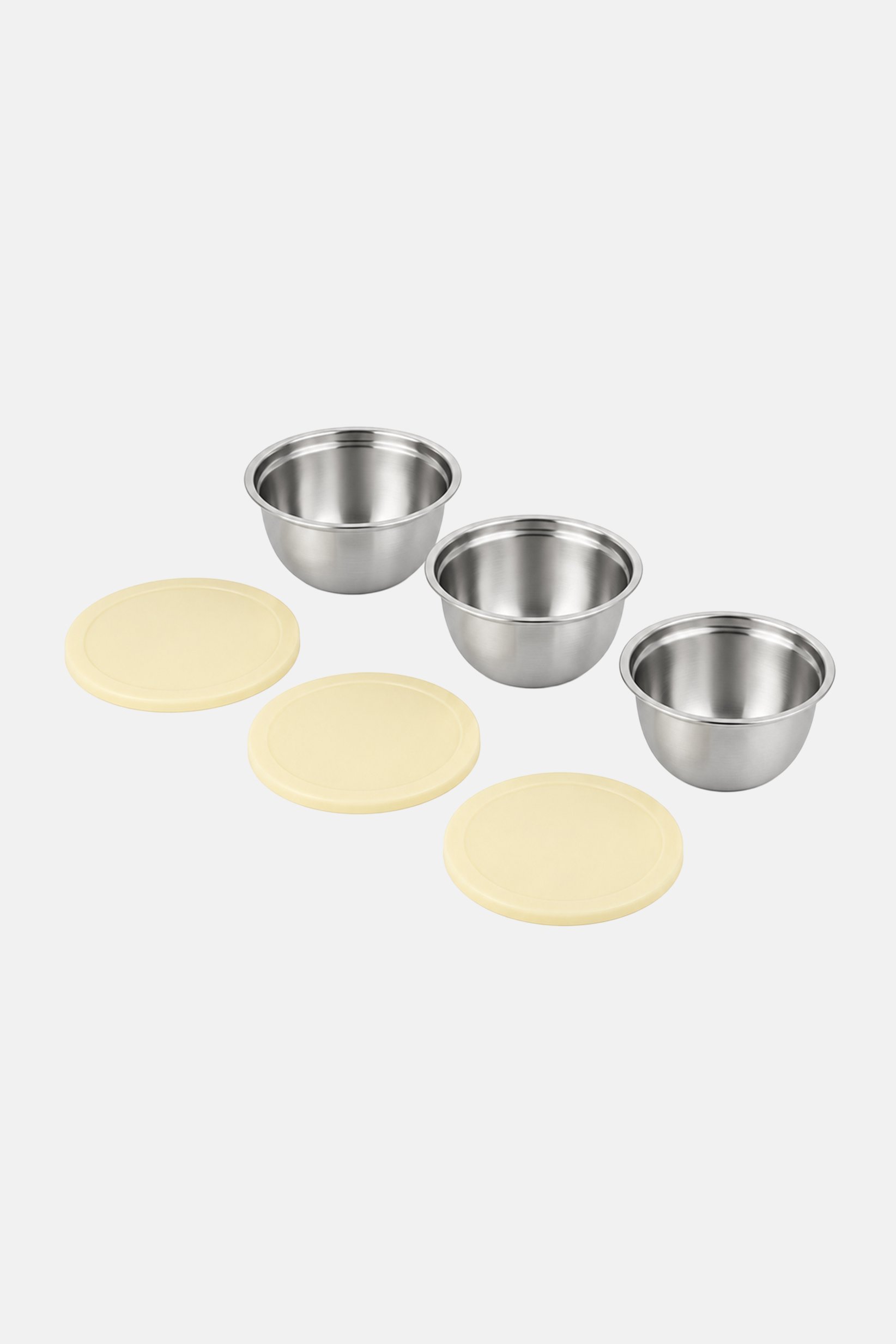 3 Pcs Stainless Bowl Set, Silver