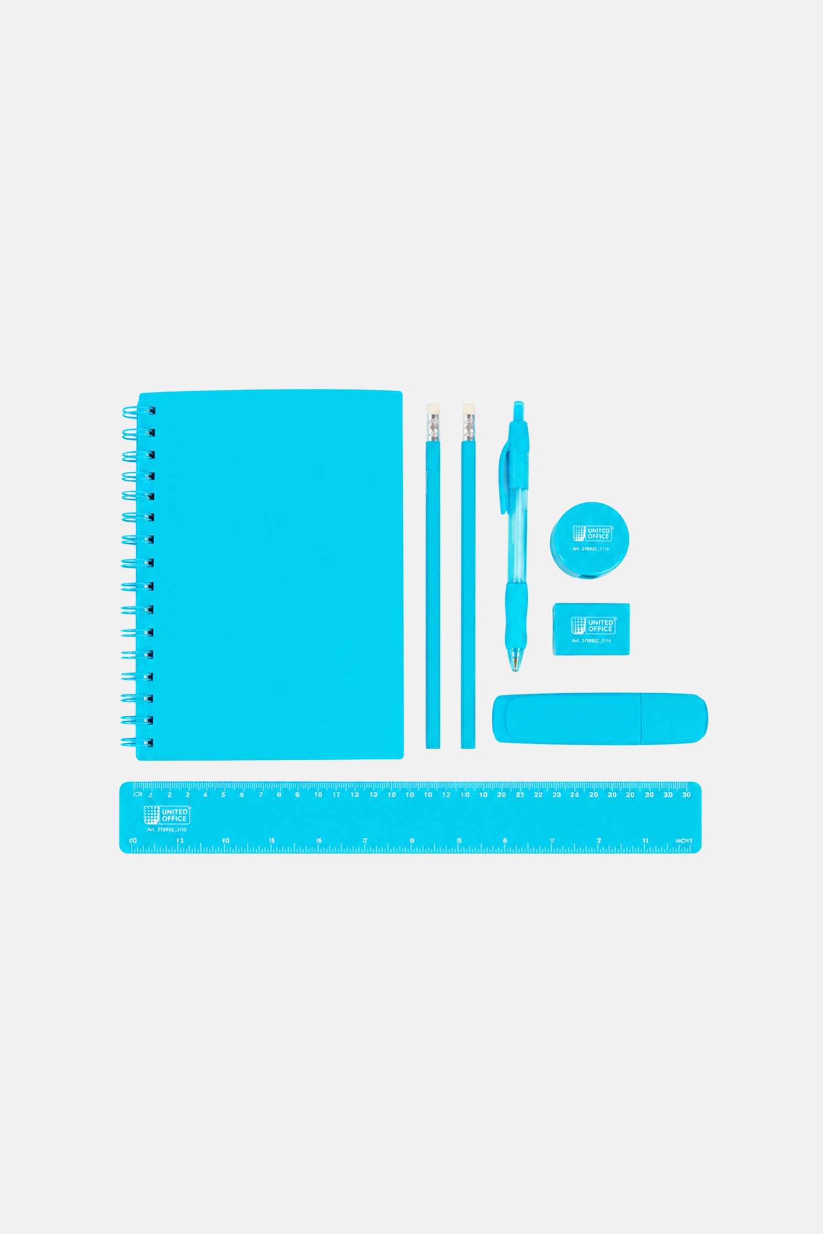 9 Pieces Stationery Set, Blue