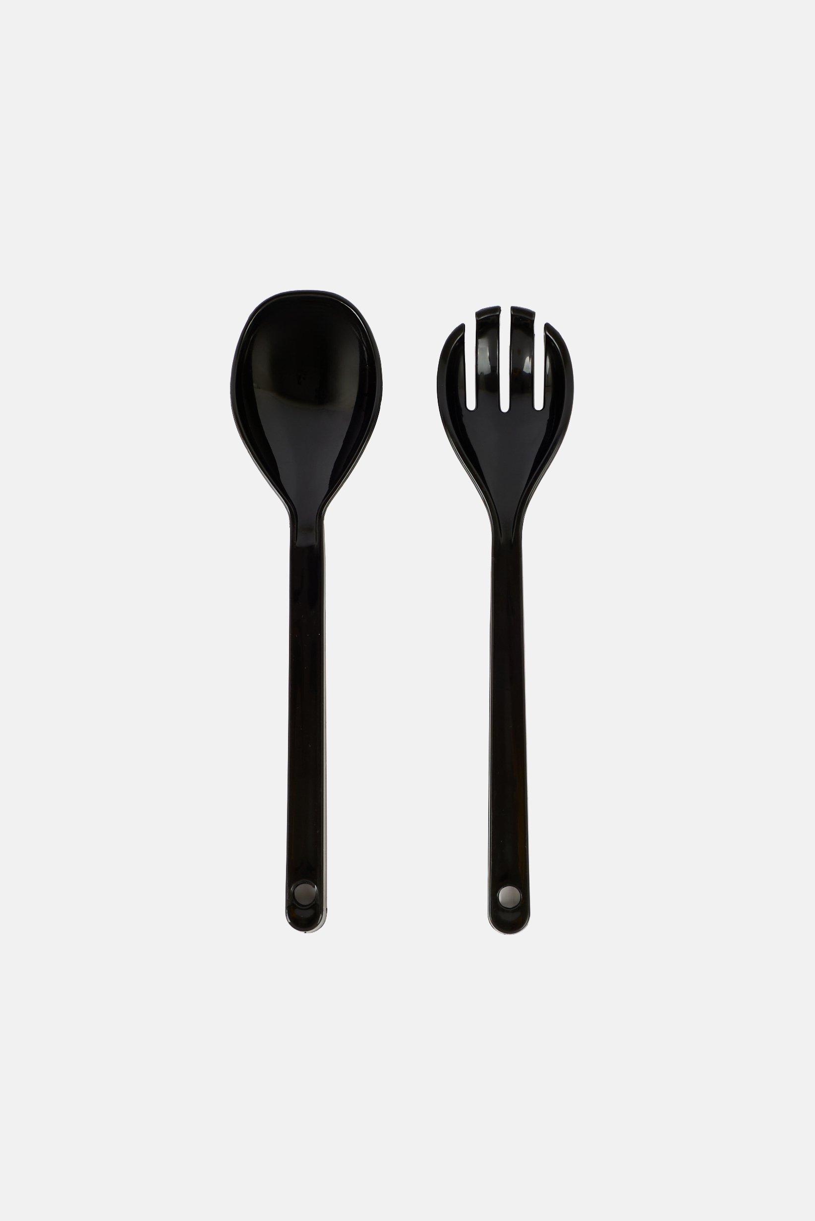2 Pieces Salad Cutlery Set, Black