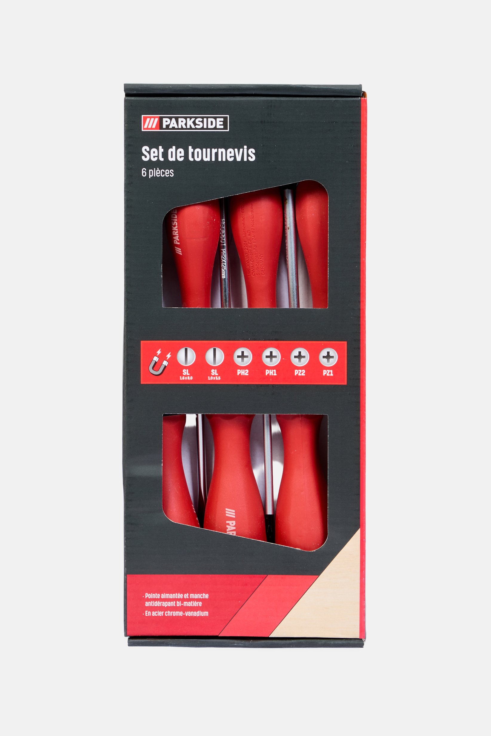 6 Pieces Magnetic Screwdriver Set, Red