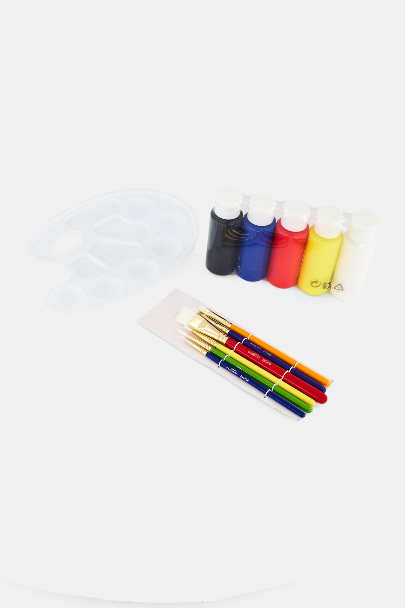 Chunky Kids Craft Paint Brushes Set With Palette