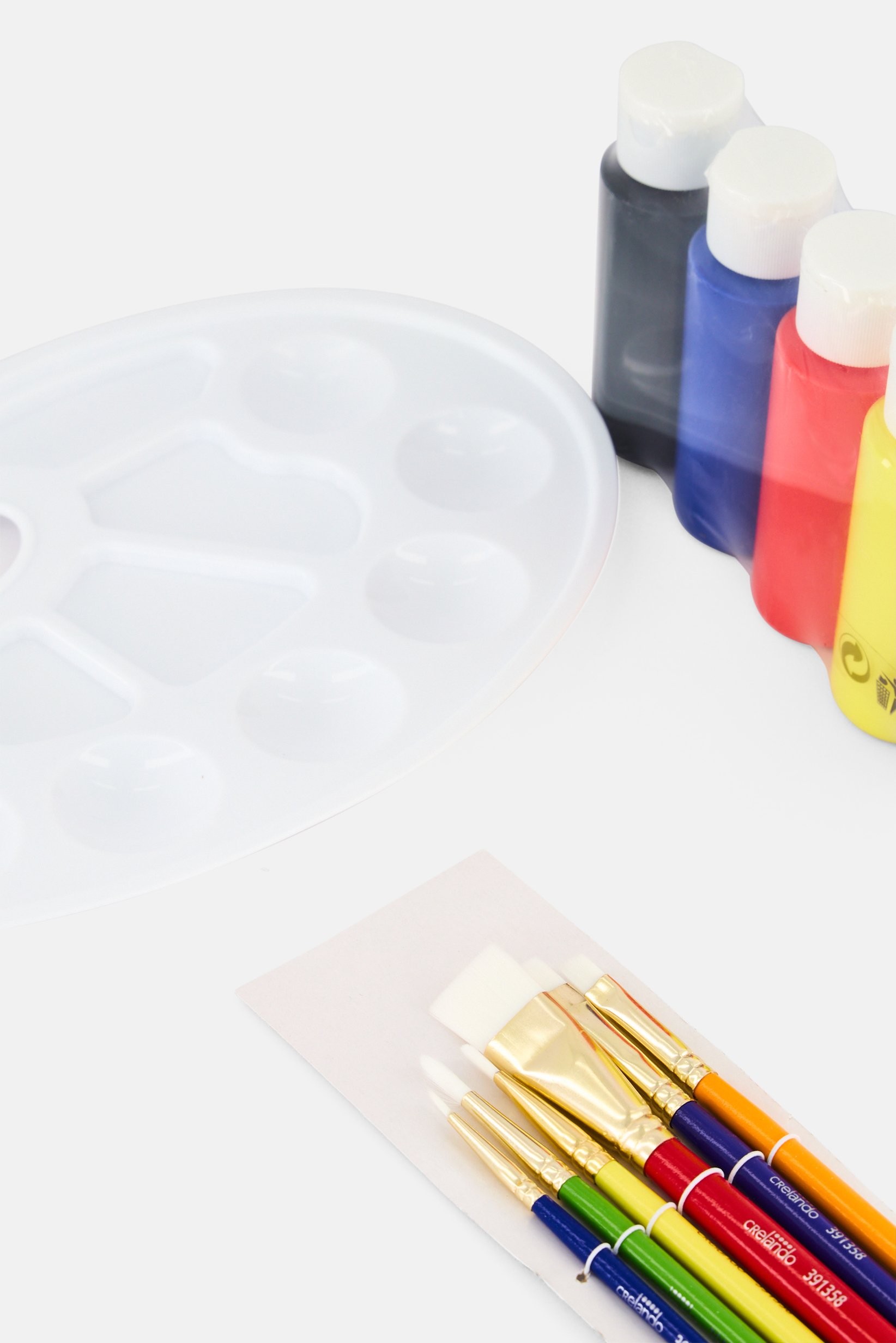 Chunky Kids Craft Paint Brushes Set With Palette