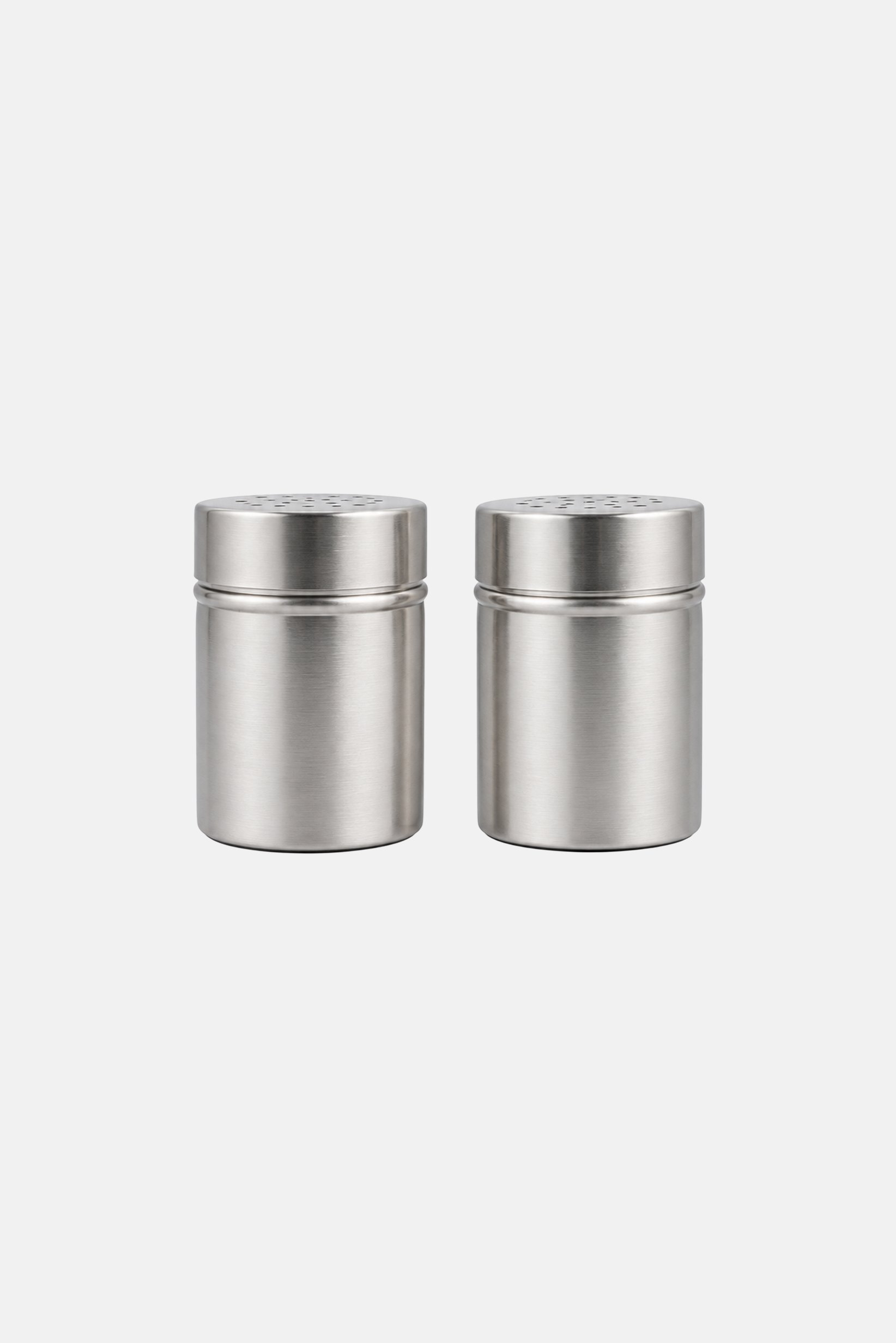 2 Pcs Stainless Steel Spice Shakers, Silver