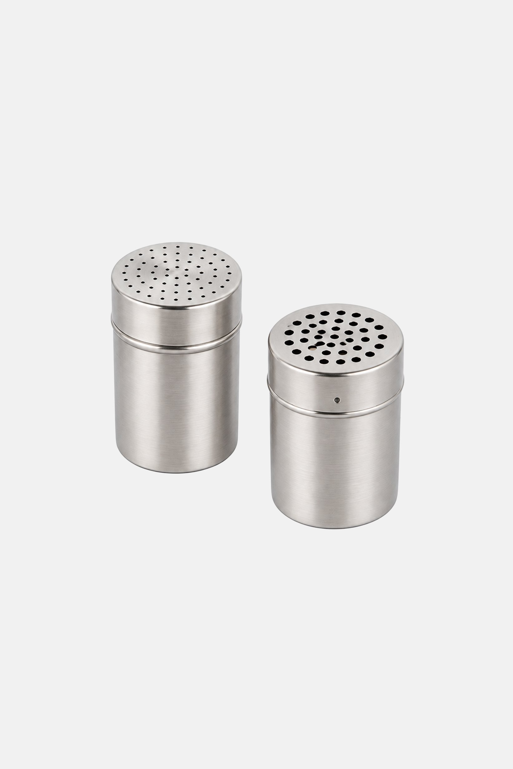 2 Pcs Stainless Steel Spice Shakers, Silver