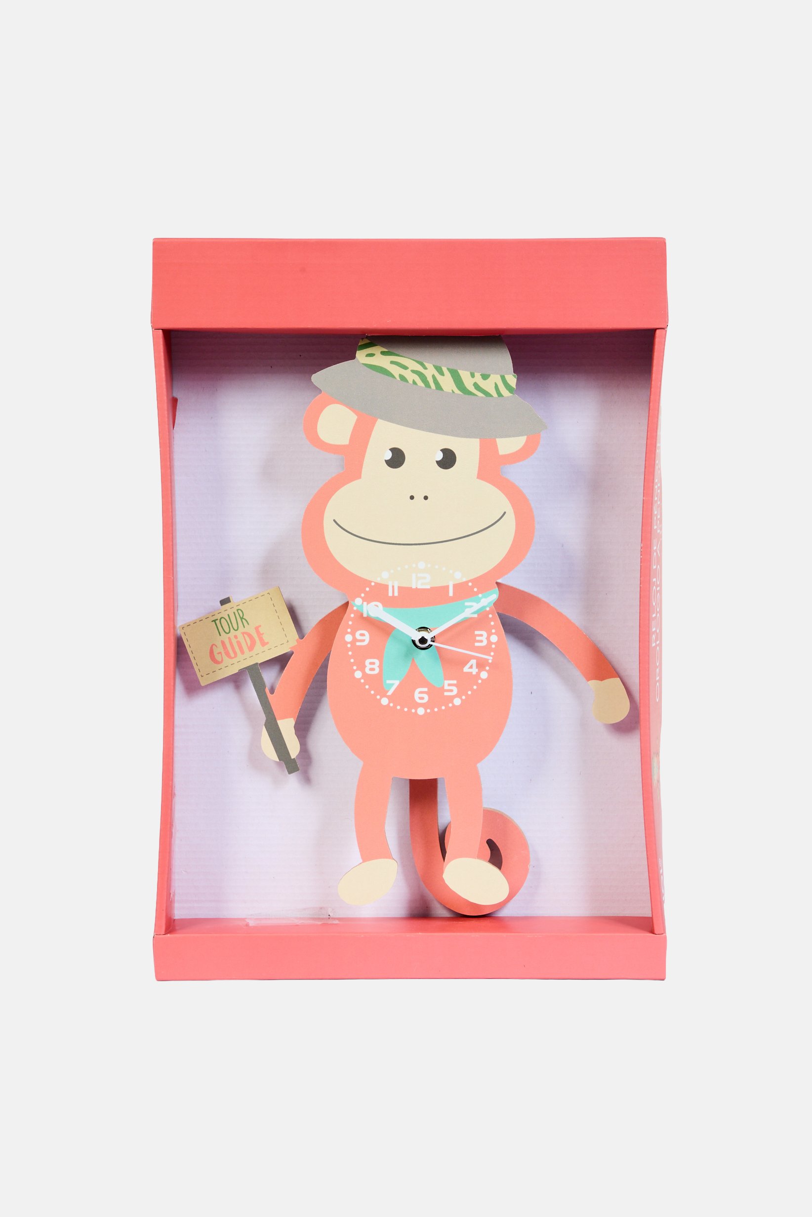 Graphic Print Pendulum Clock Monkey, Assorted