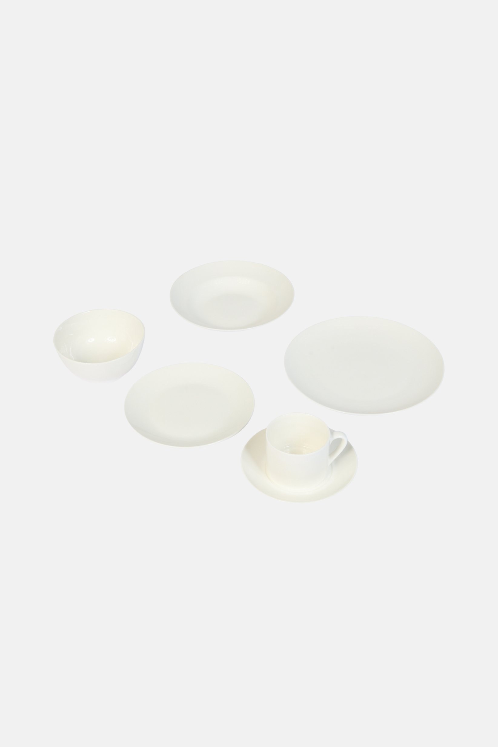 36 Pcs Plain Ceramic Dinnerware Set, White