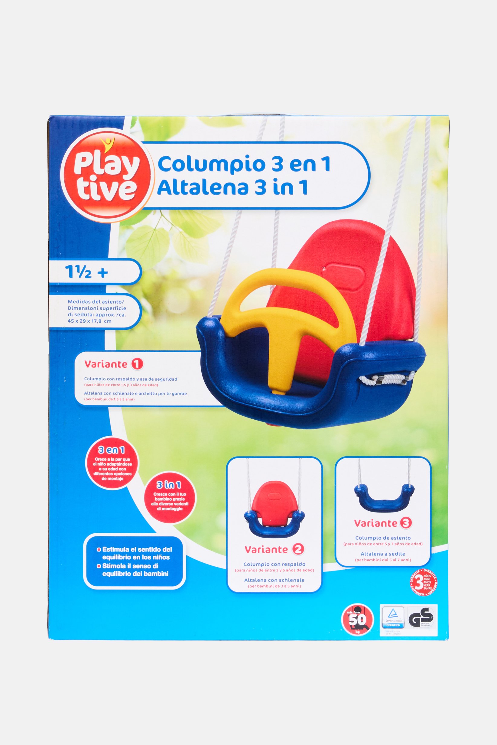 Playtive 3-in-1 Toddlers Swing, Multicolor