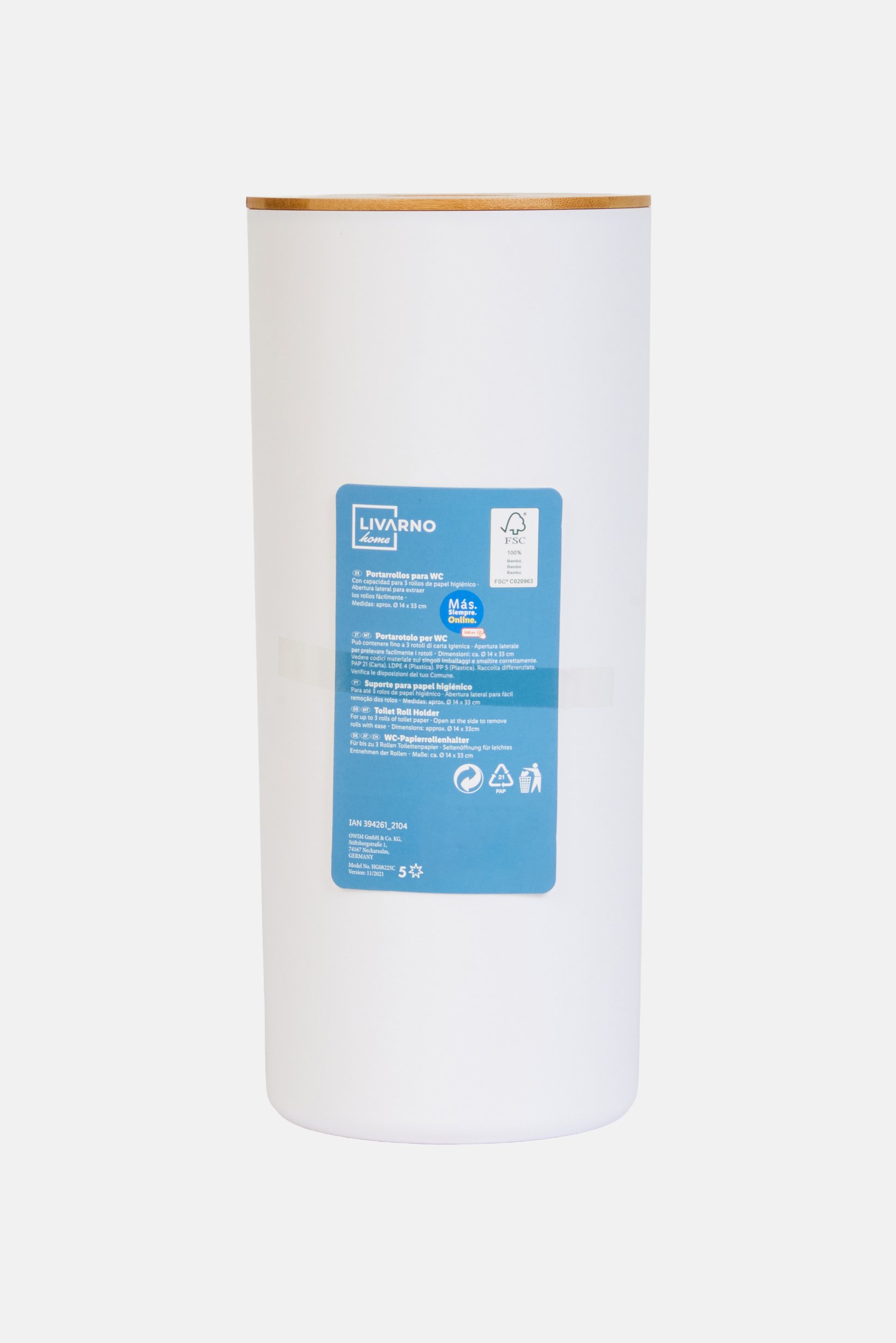 Tissue Round Holder, White