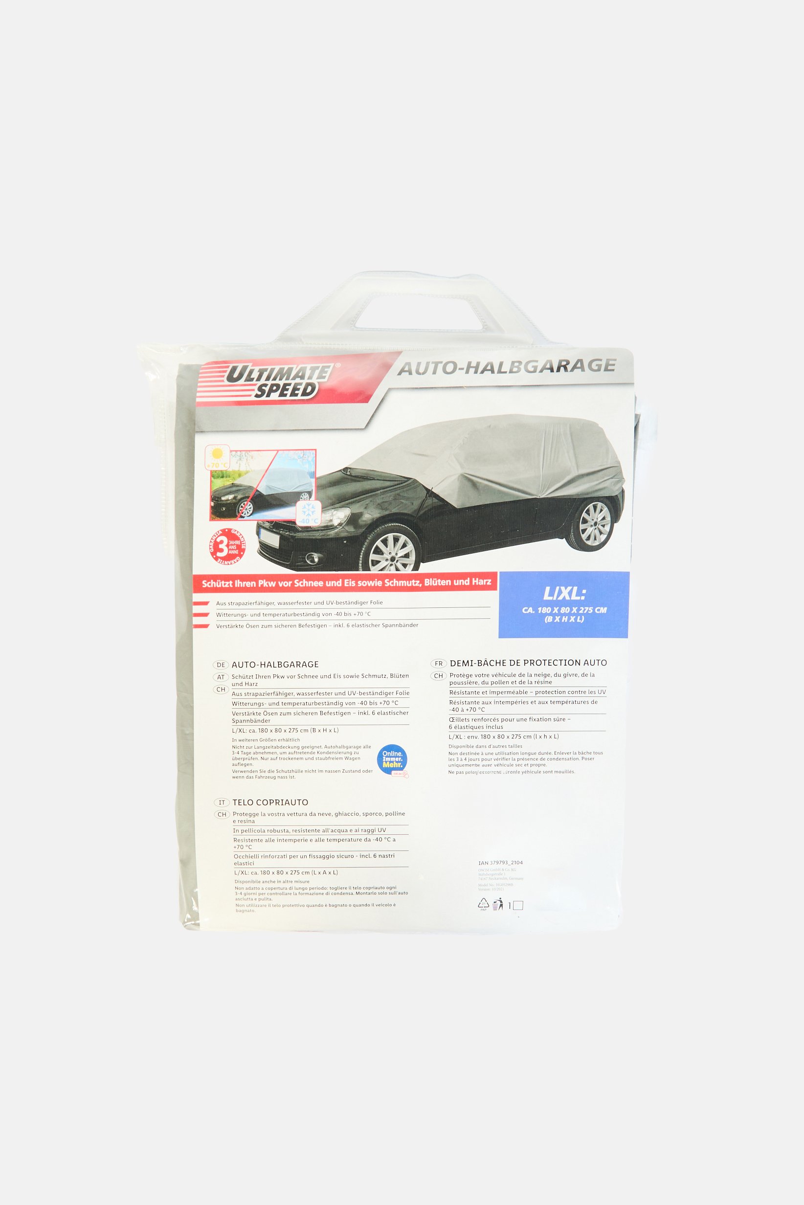 Car Half Cover Garage, Grey
