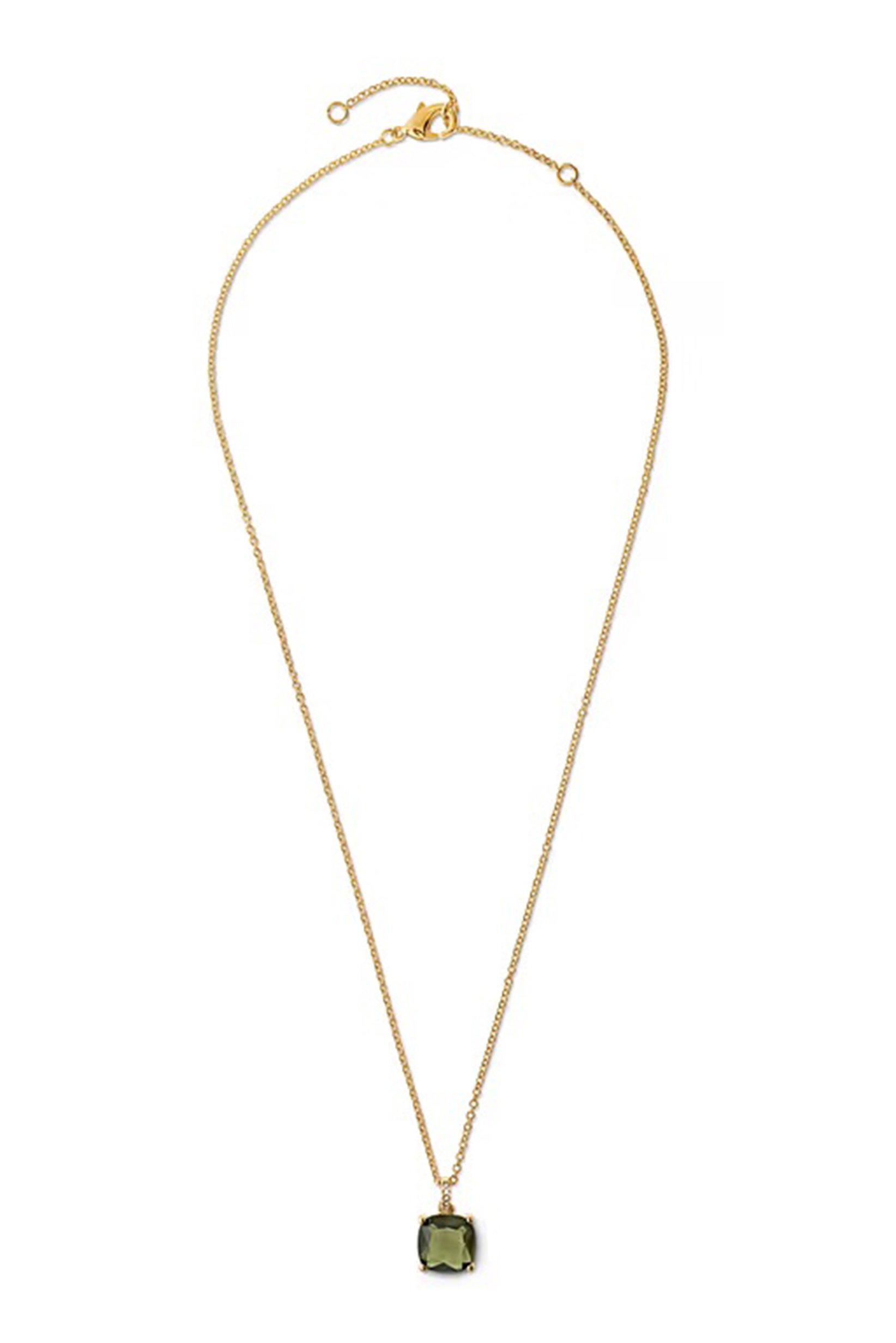 Women Fashionable Necklace With Glass Crystals, Gold