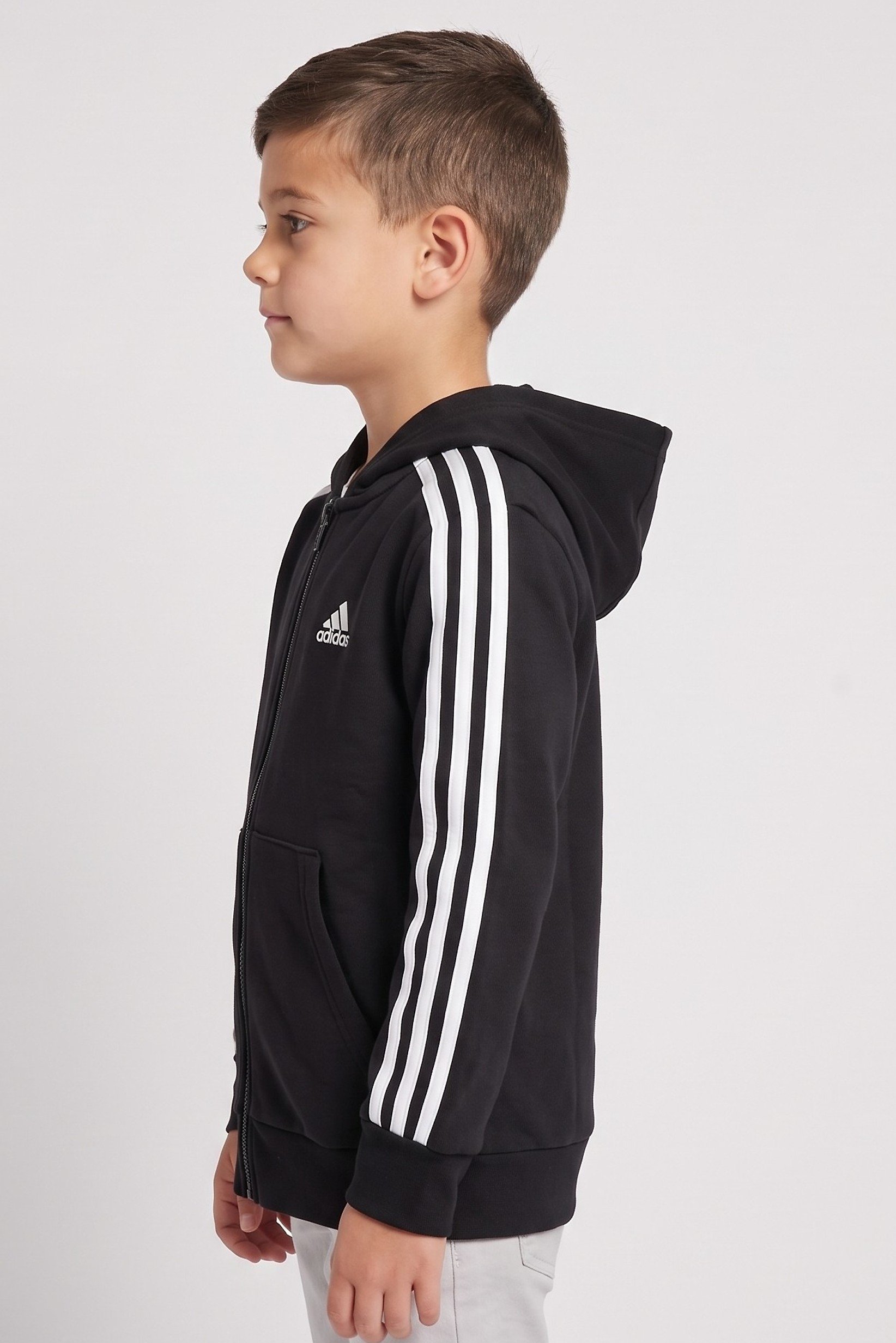 Kids Boy Sportswear Fit Long Sleeve Outdoor Jacket, Black