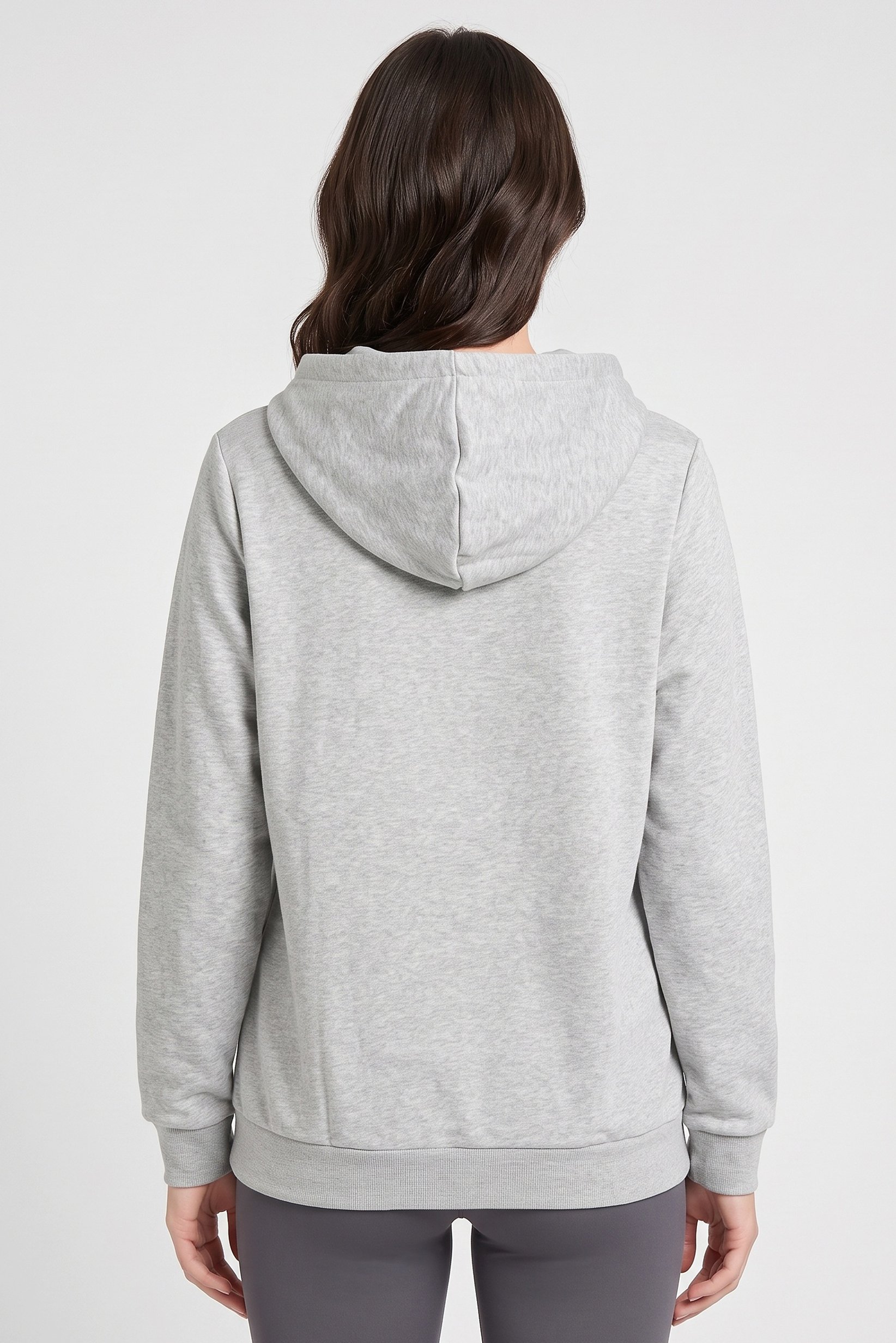 Women Plus Size Long Sleeve Running Hoodie, Light Grey