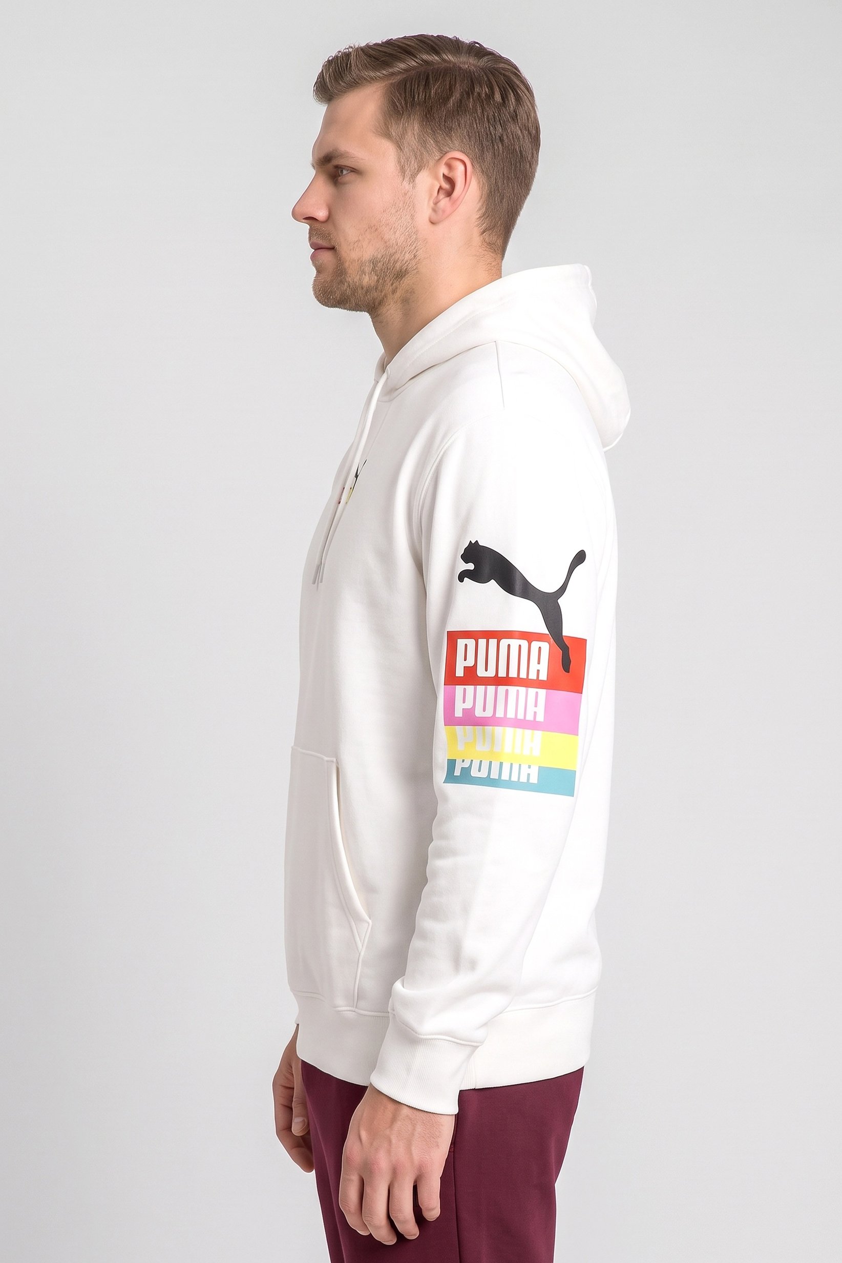 Men Sportswear Fit Long Sleeve Outdoor Hoodie, White