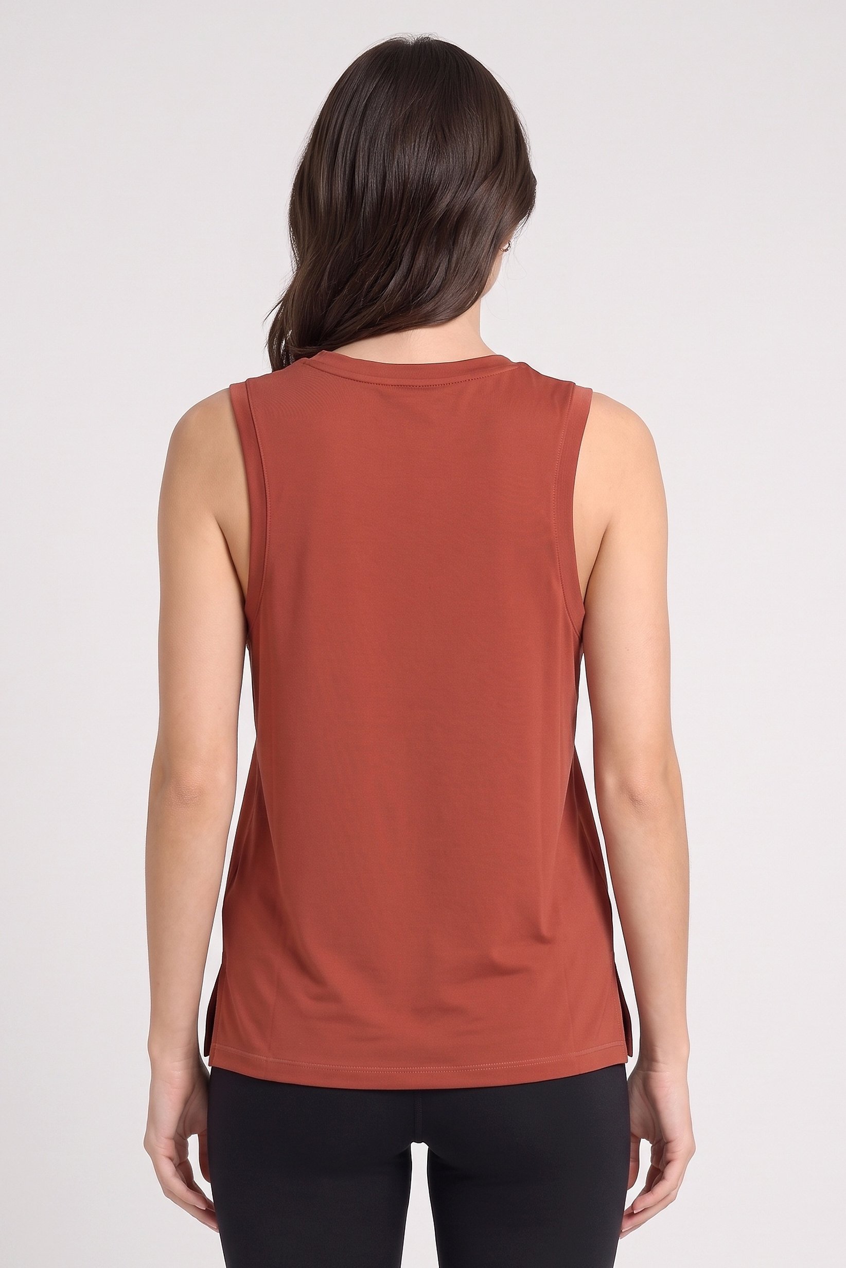 Women Regular Fit Sleeveless Training Tank Top, Light Rust