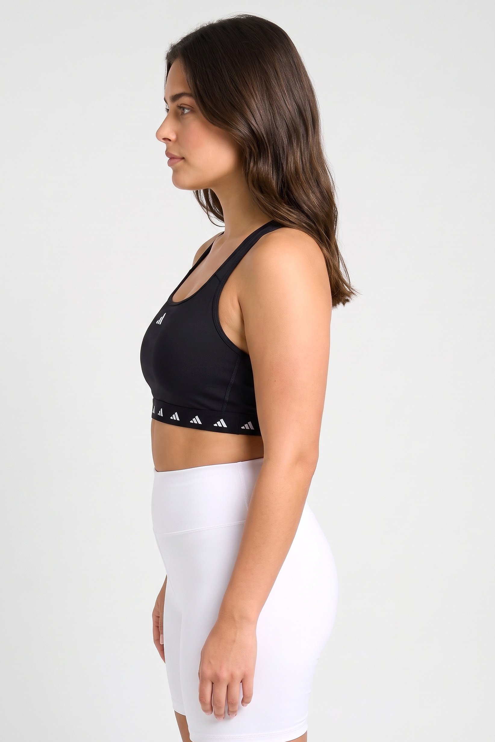 Women Plus Size Brand Logo Padded Sports  Bra, Black