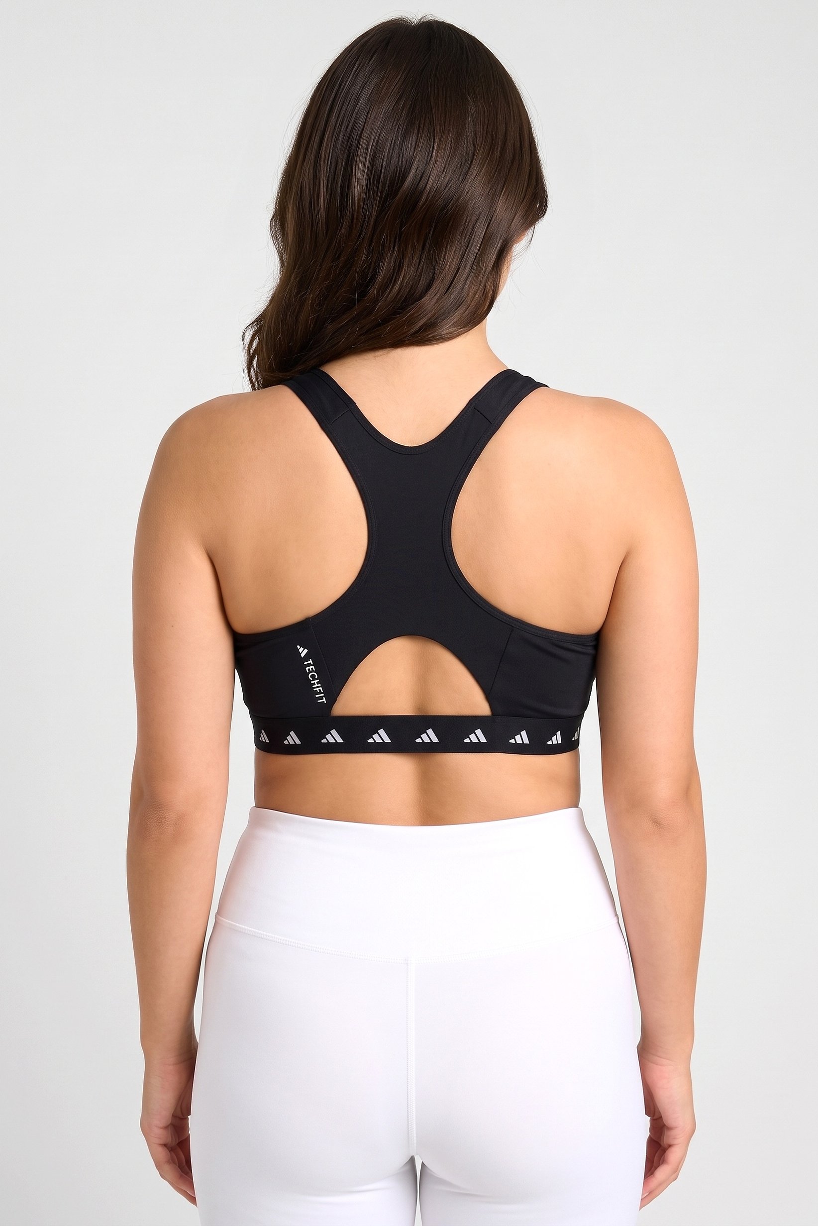 Women Plus Size Brand Logo Padded Sports  Bra, Black