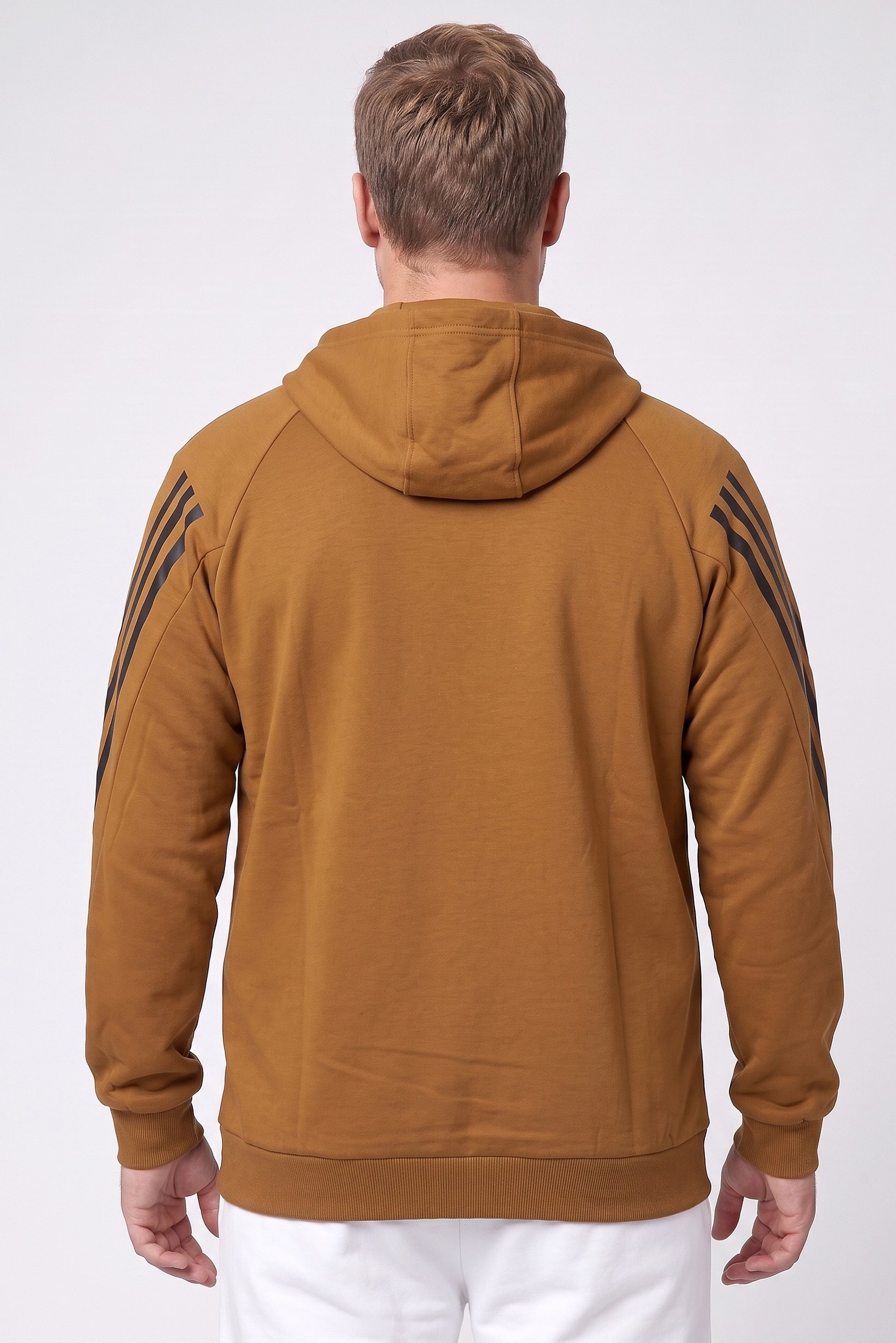 Men Sportswear Fit Long Sleeve Outdoor Hoodie, Brown
