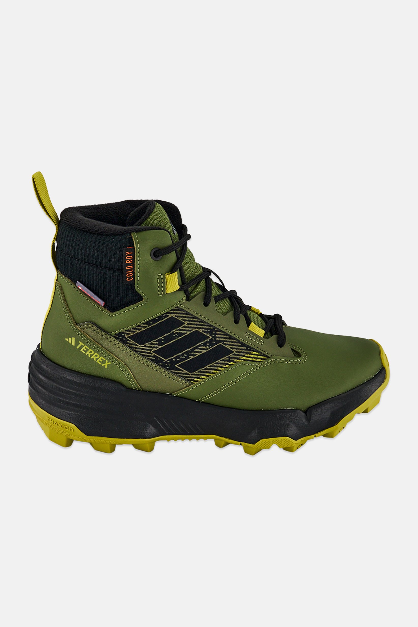 Adidas x Terrex Kids Boy Unity Lea Mid Lace Up Hiking Shoes, Olive