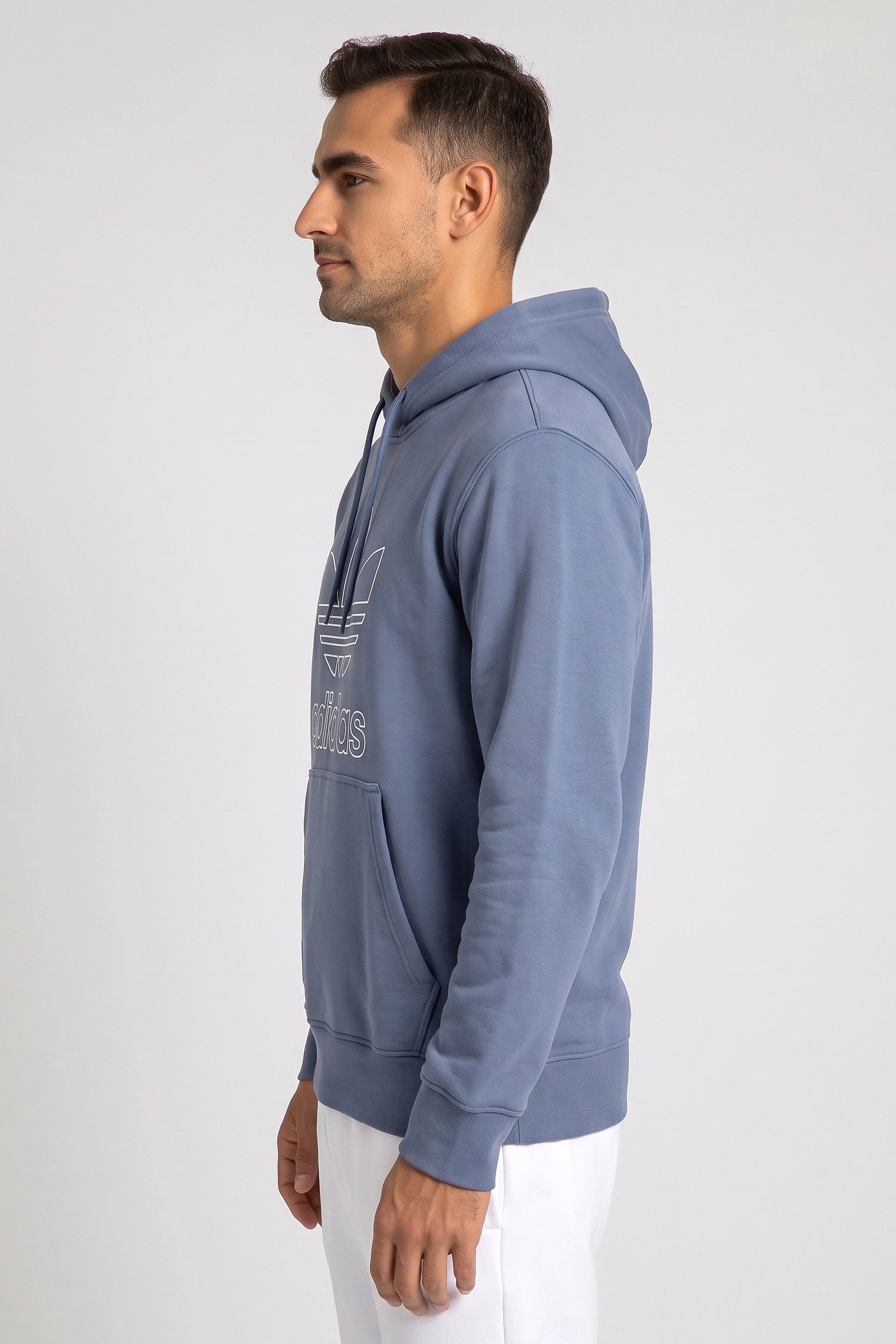 Men Sportwear Fit Long Sleeve Outdoor Hoodie, Slate Blue