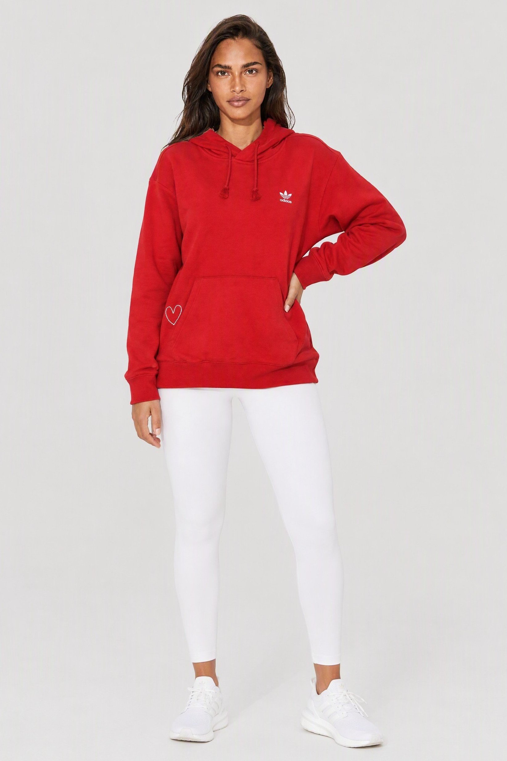 Women Sportswear Fit Long Sleeve Outdoor Hoodie, Red