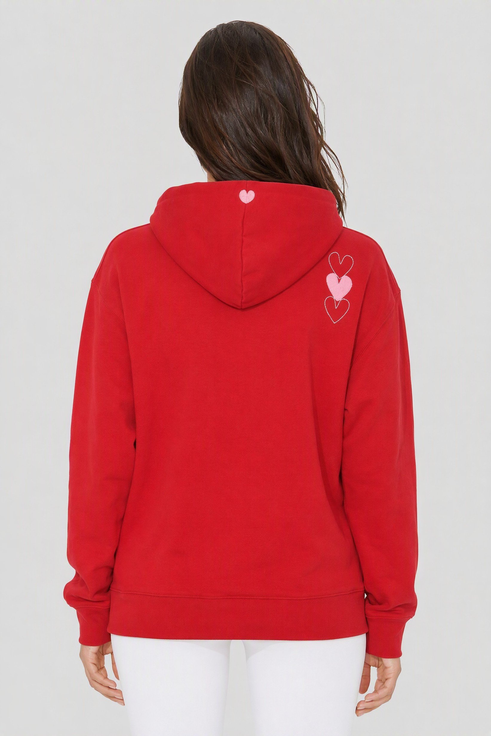 Women Sportswear Fit Long Sleeve Outdoor Hoodie, Red