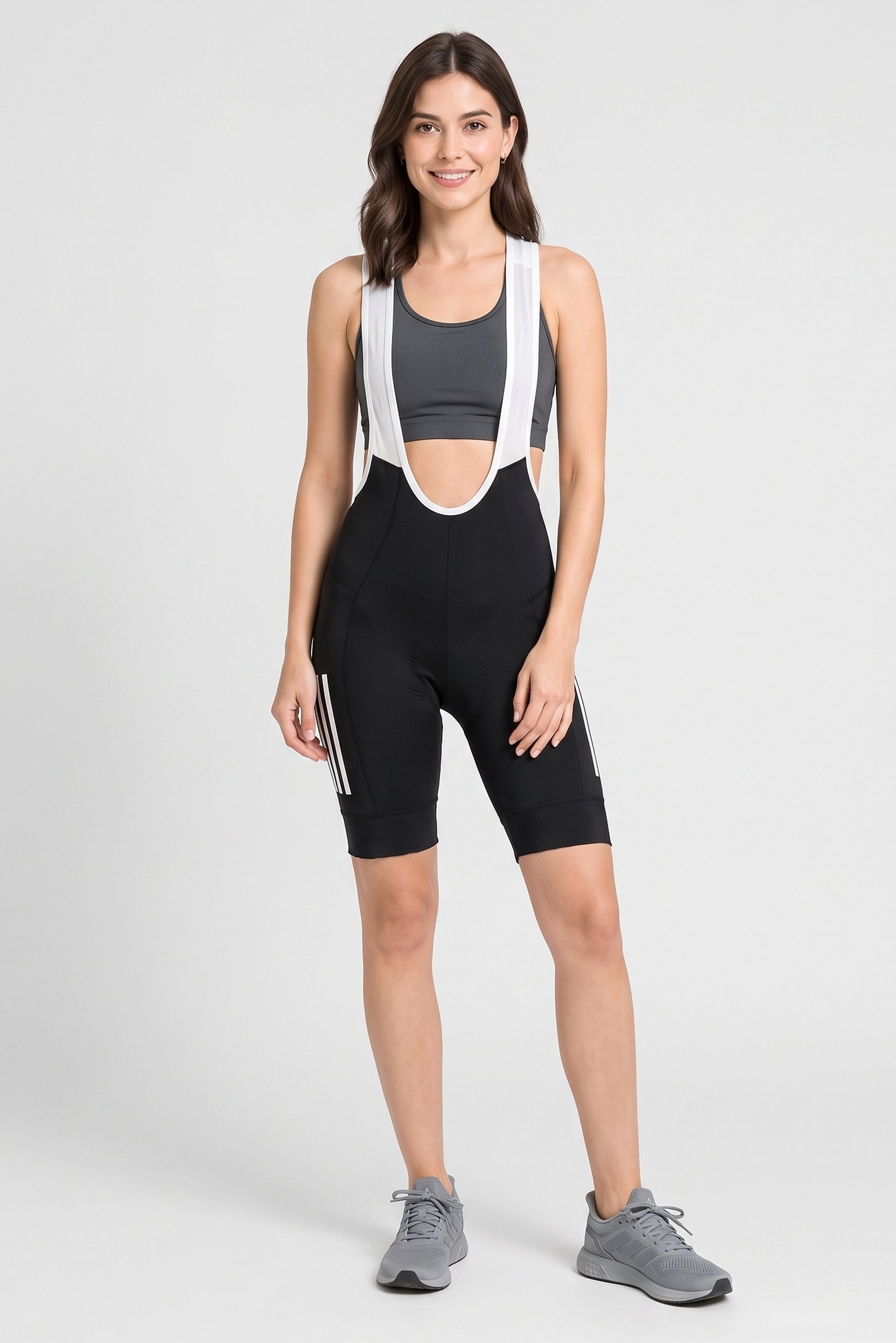 Women Sportswear Fit Cycling Bib Shorts, Black