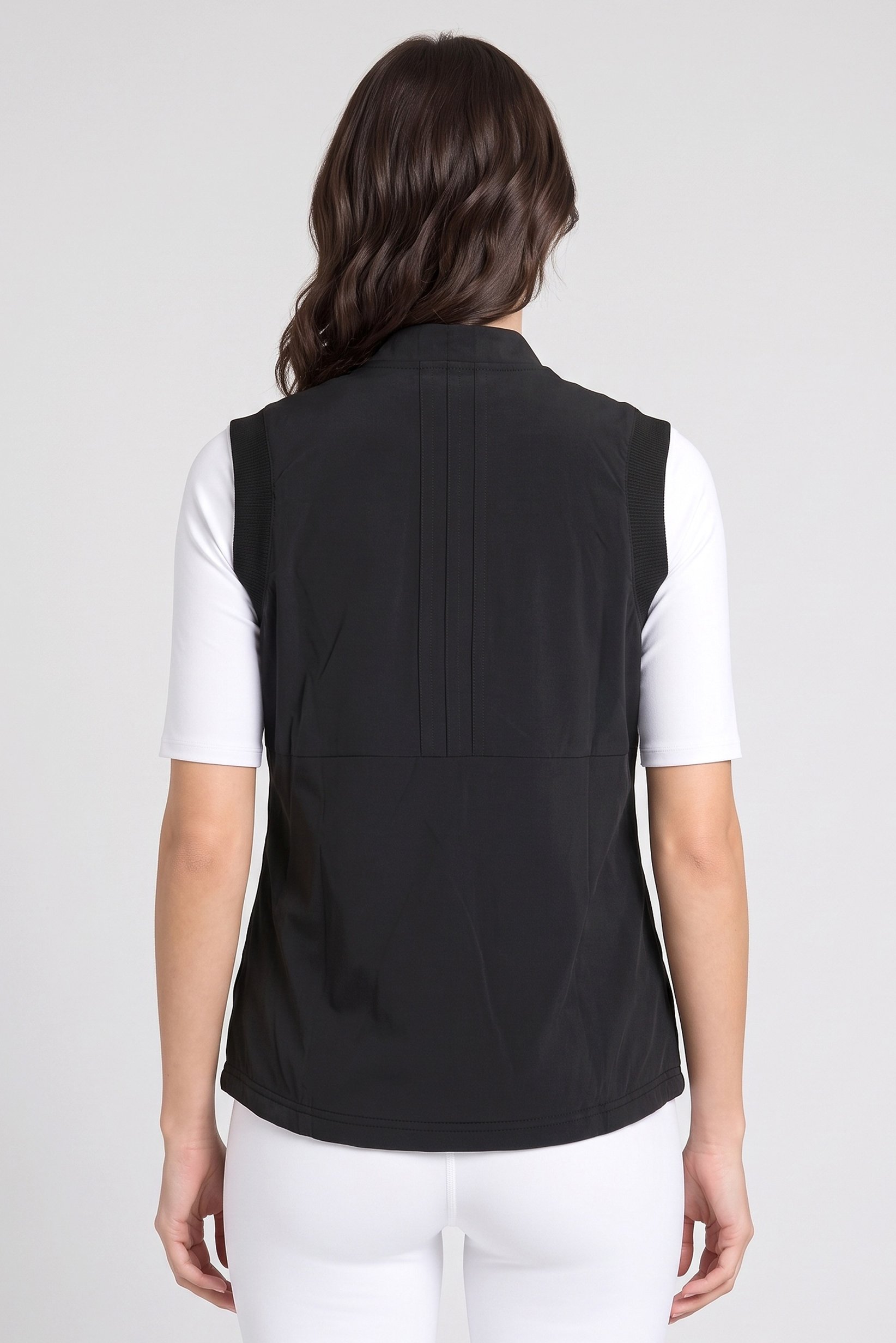 Women Sportswear Fit Sleeveless Outdoor Jacket, Black