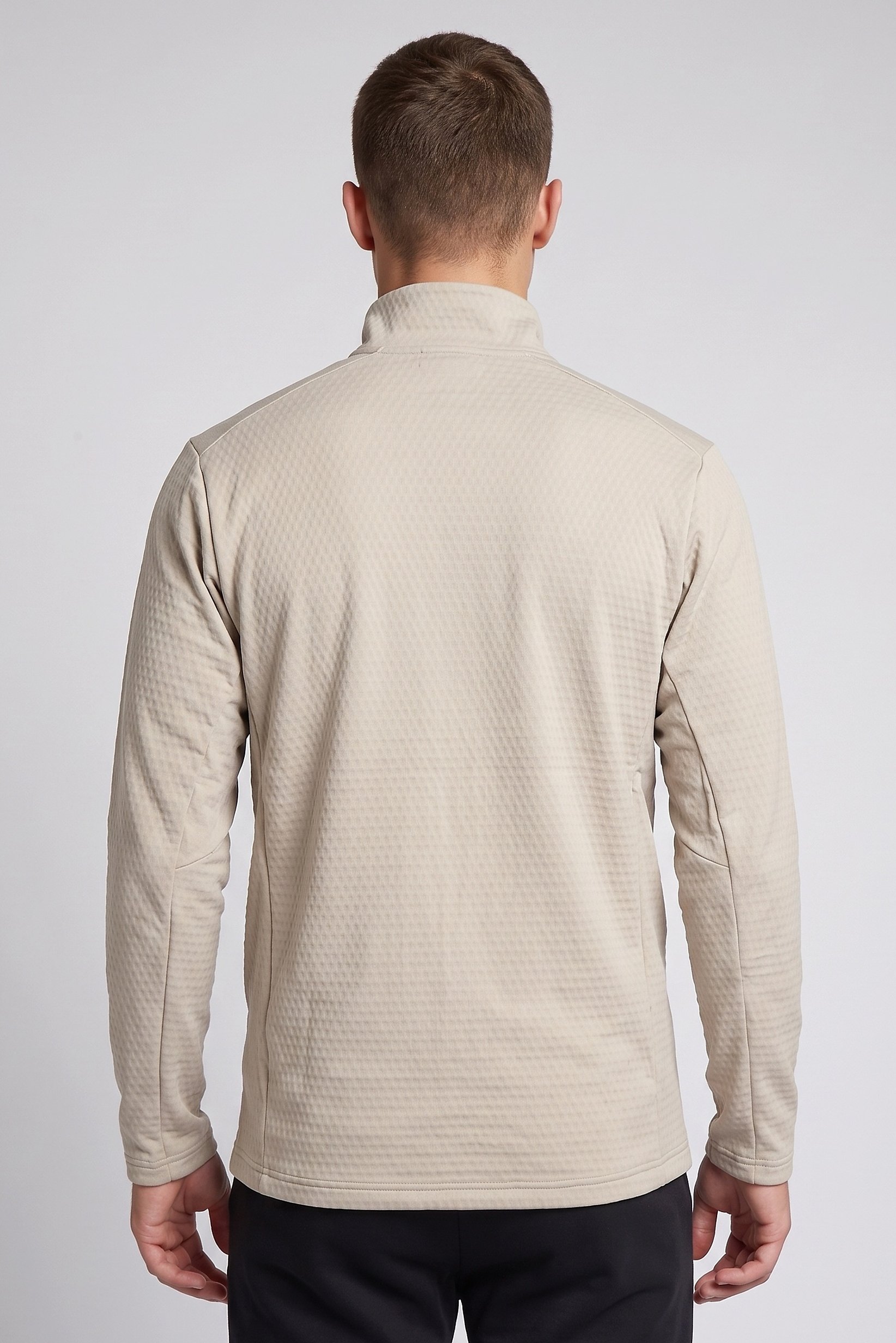 Men Slim Fit Long Sleeve Outdoor Sweatshirt, Beige